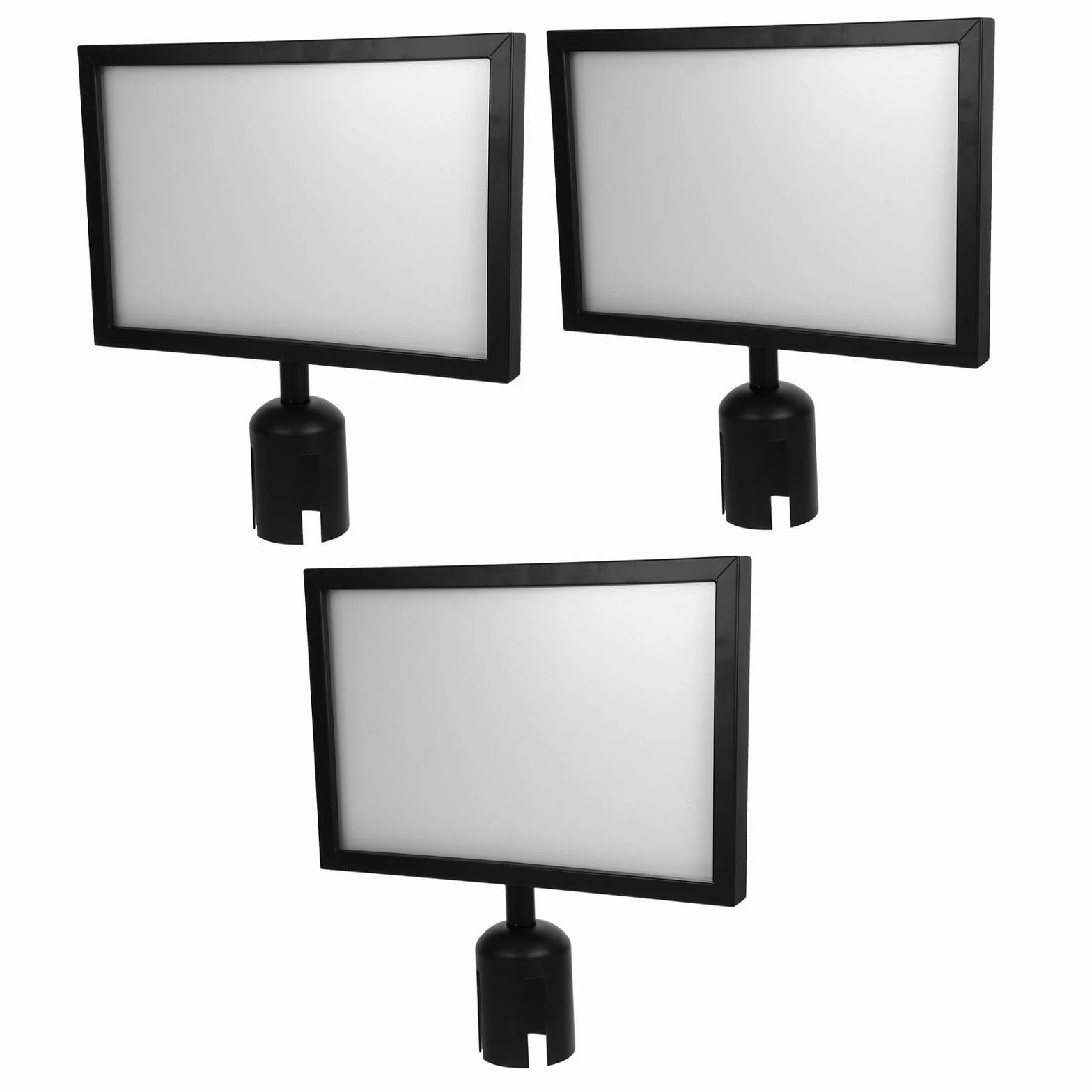 Abaodam 3 Piezas Señalizador para Barreras con Soporte para Carteles para Guiar Aeropuertos y Eventos Fácil Instalación y Material Resistente