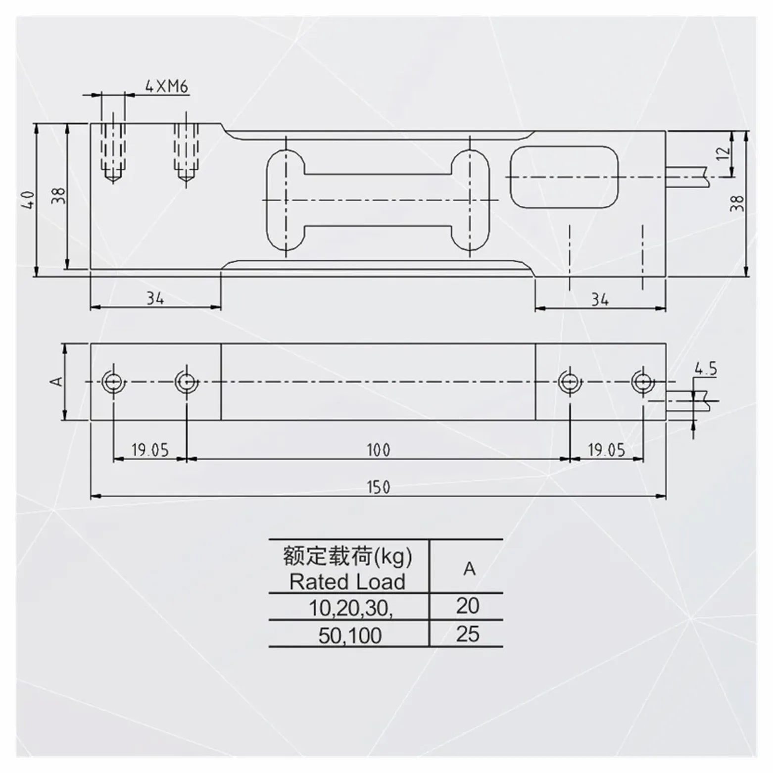 Sensor de pesaje Células de Carga Balanza electrónica Sensor 15 kg 30 kg 50 kg 100 kg 200 kg 300 kg(10KG)