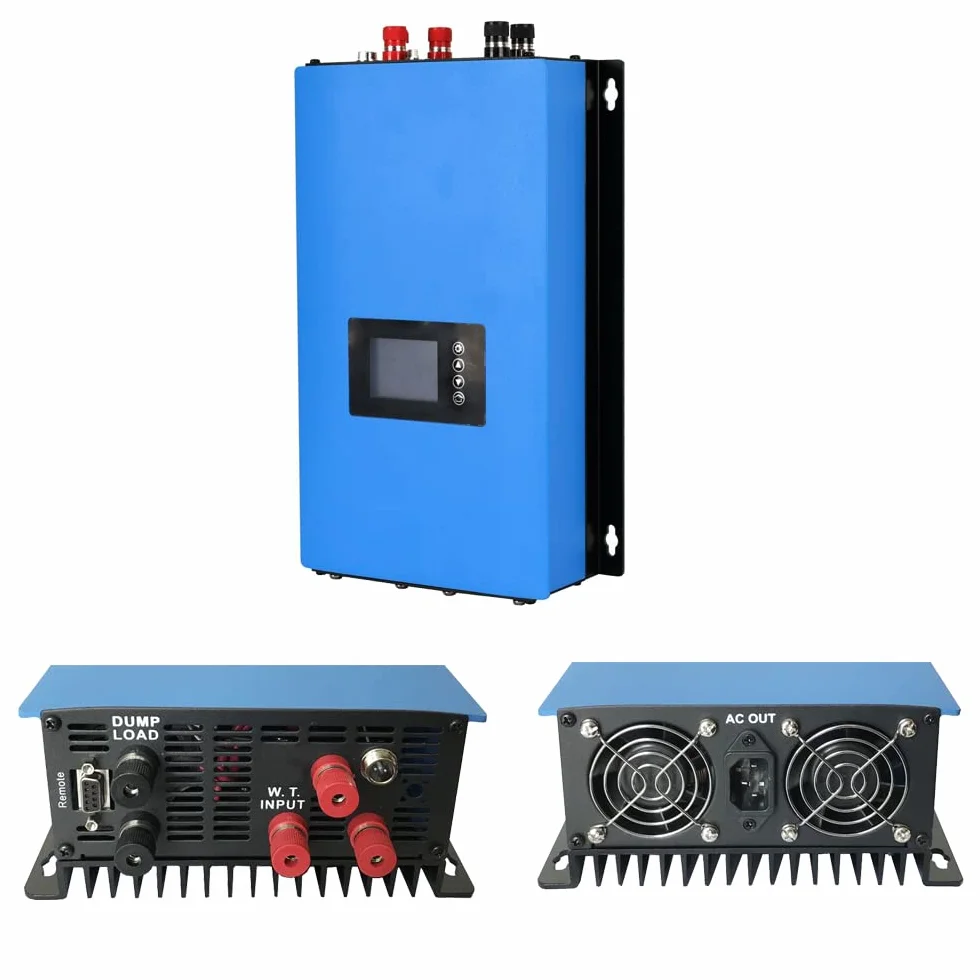 Inversor acoplado a la red, 2000 W, con sensor de limitación, descarga automática, 45 a 90 V CC y 230 V CA, para turbinas eólicas de 48 V CA