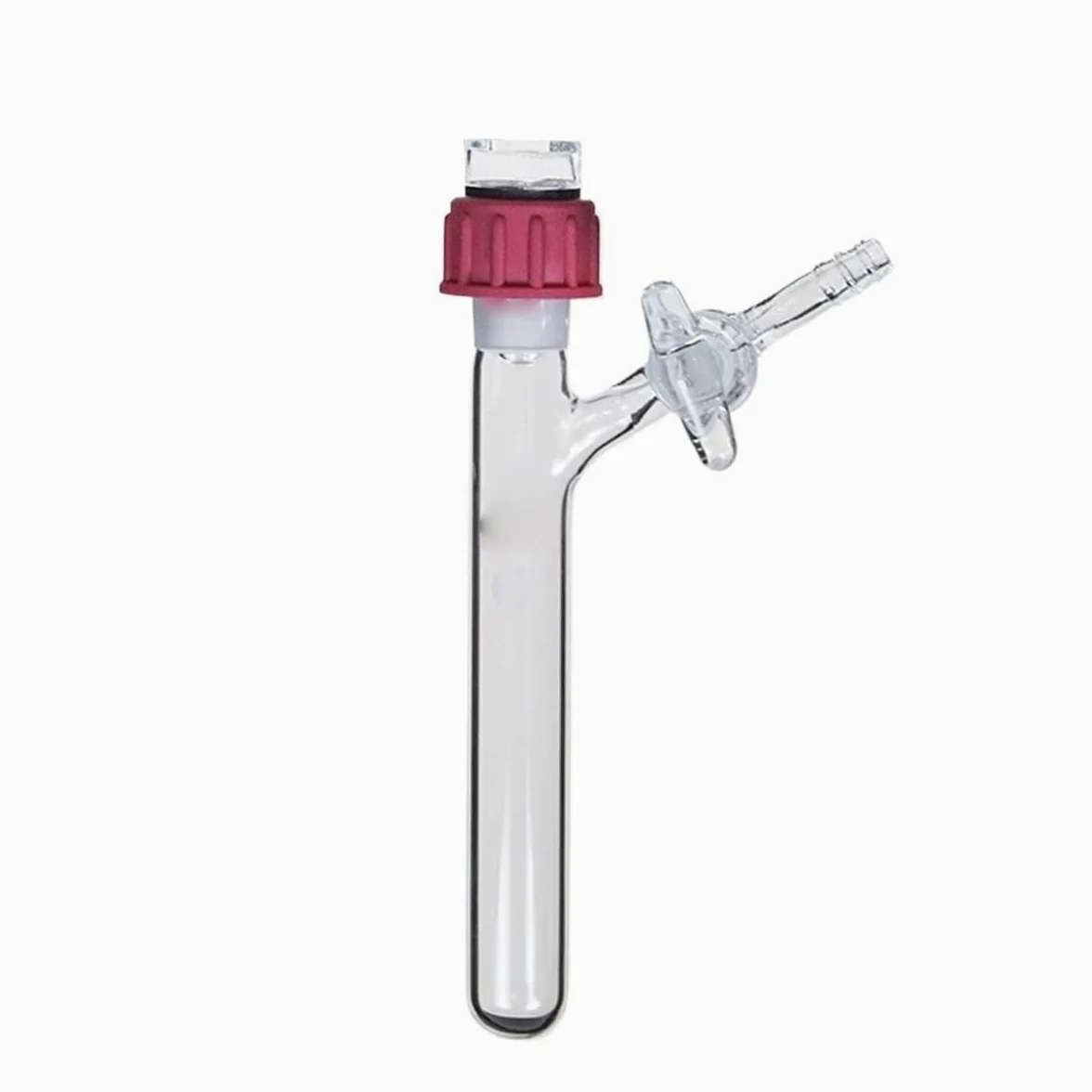 Adaptador de vidrio, Adaptador de control flujo vacío Tubo reacción borosilicato Tapón válvula PTFE LH-437-T 10-250 ml(LH-437-T-89)