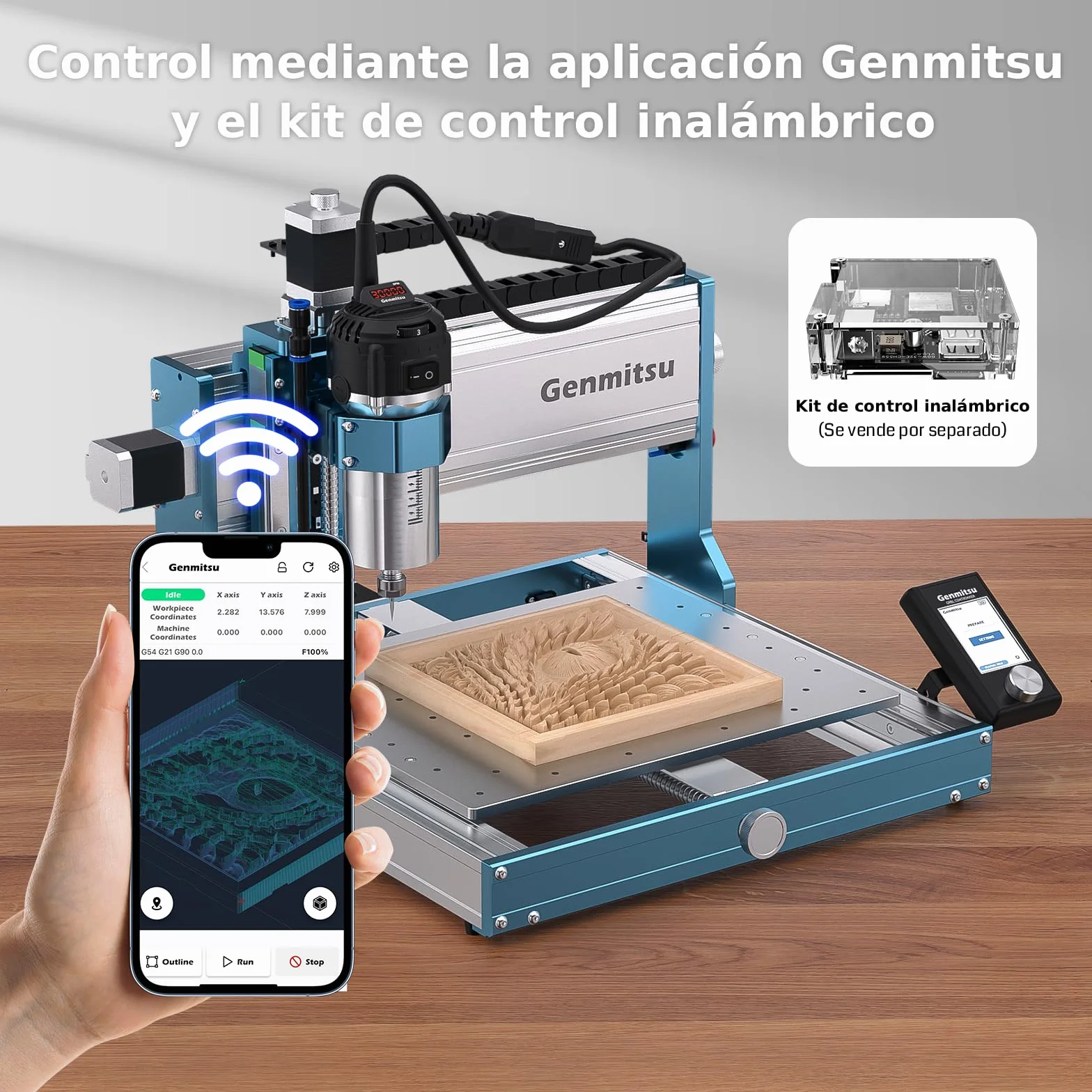Máquina fresadora CNC Genmitsu 3030-PROVer Ultra para metal, grabadora CNC para todo tipo de metal con potente husillo de 710 W, alta precisión de ±0,03 mm, guías lineales dobles y husillos de bolas