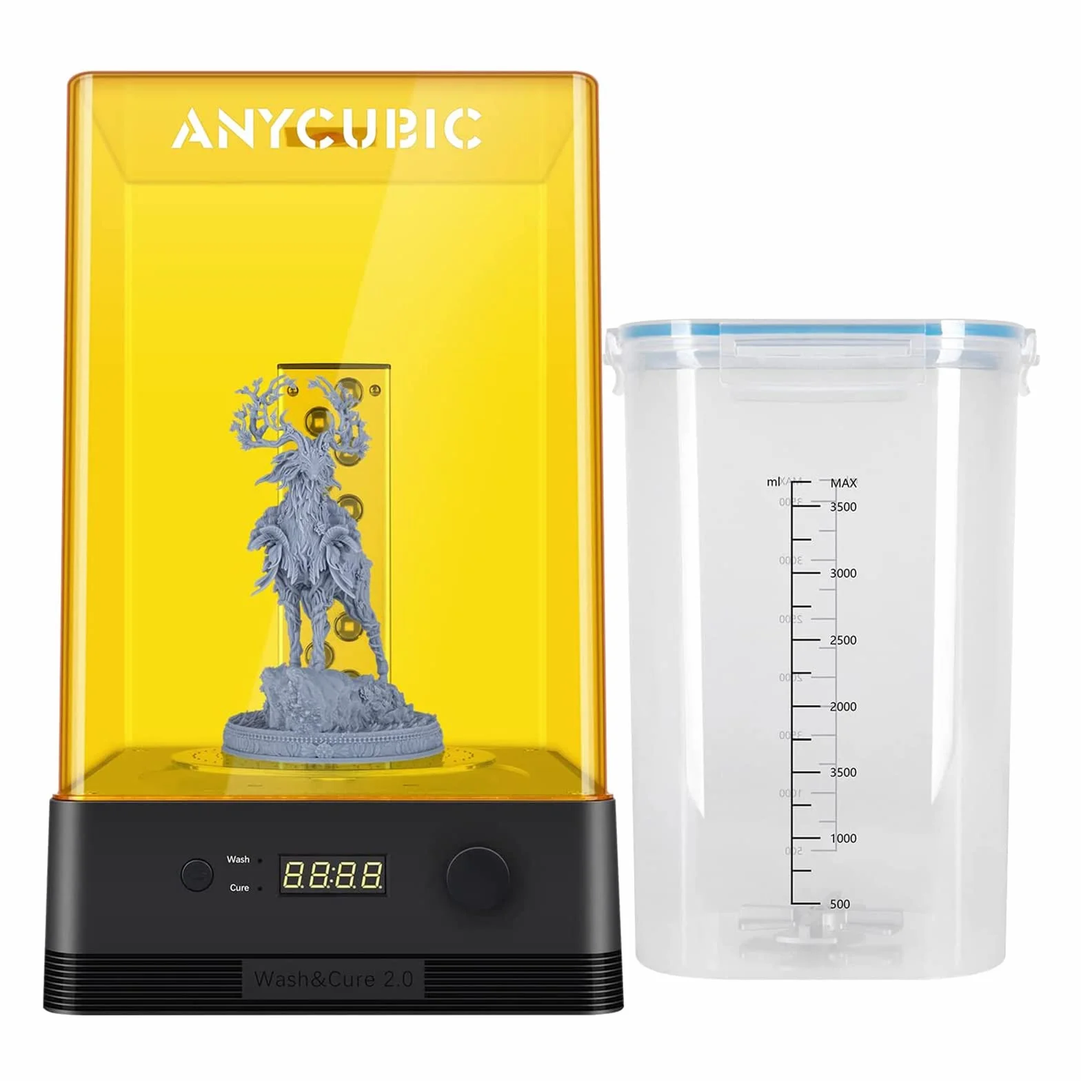 ANYCUBIC Wash & Cure 3 para Impresora 3D LCD/DLP/SLA, Cubo de Lavado, Luces De Cuello De Cisne, Ahorro de IPA, Bajo Ruido, Tamaño de Lavado 165 X 100 X 180 mm, Tamaño de Endurecimiento: 160 X 180 mm