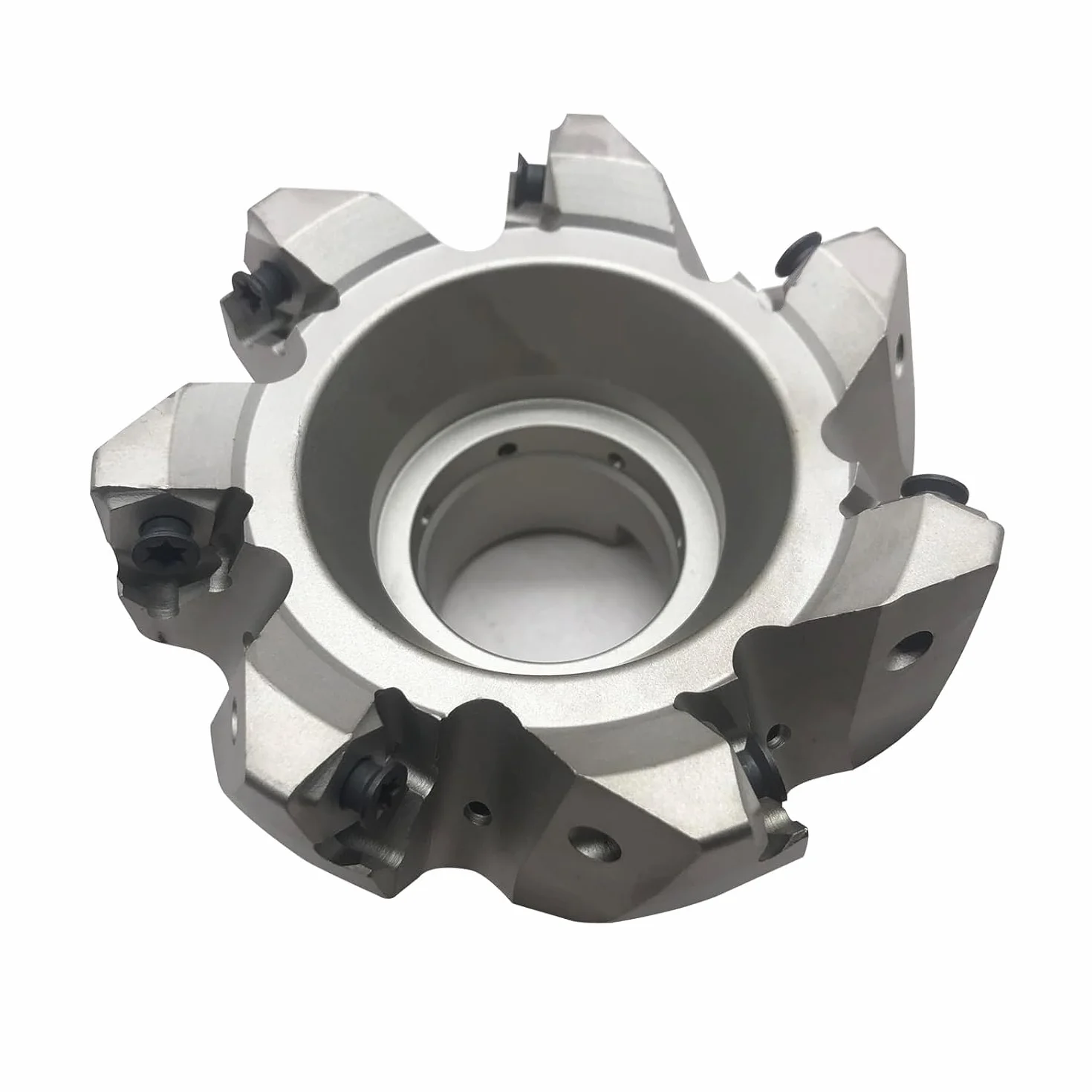 Fresa facial indexable de 7 flautas MFWN90 100-32-7T con refrigeración interna