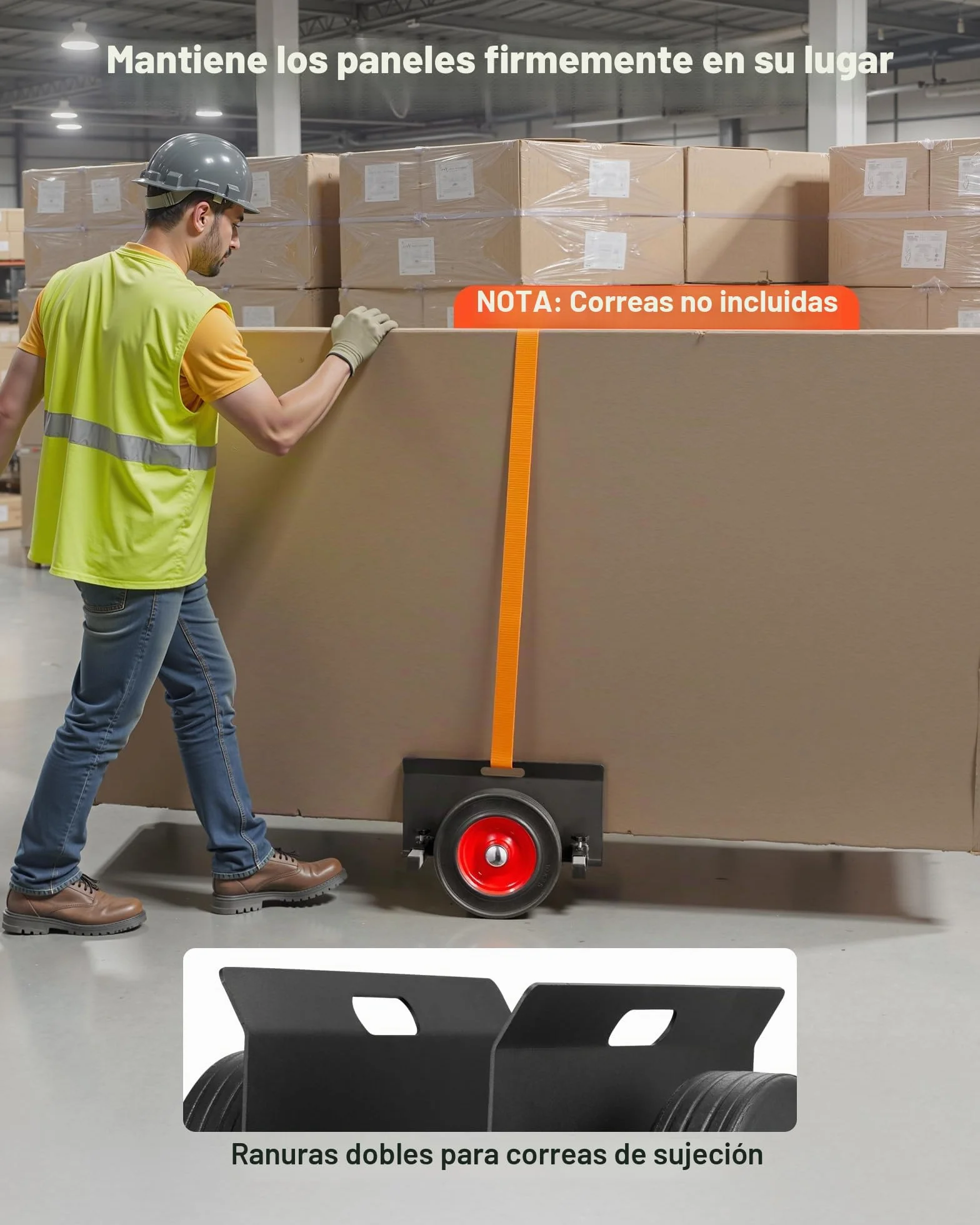 VEVOR Carro Portaplacas, Carga 453,6 kg, Ruedas de Goma, 412 x 450 x 300 mm, Negro