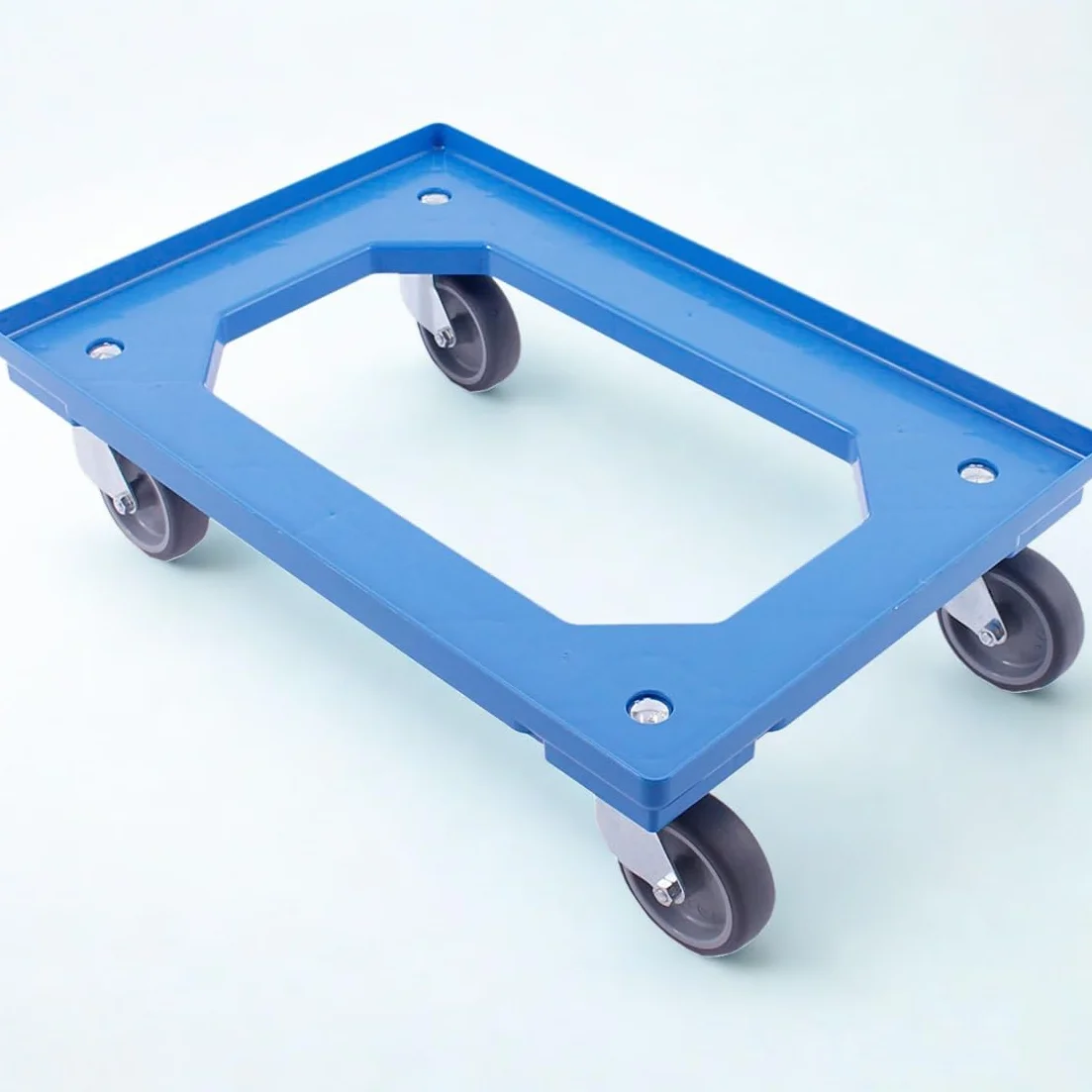 Carro de transporte 60x40 cm plataforma con ruedas carga máxima 300 kg azul