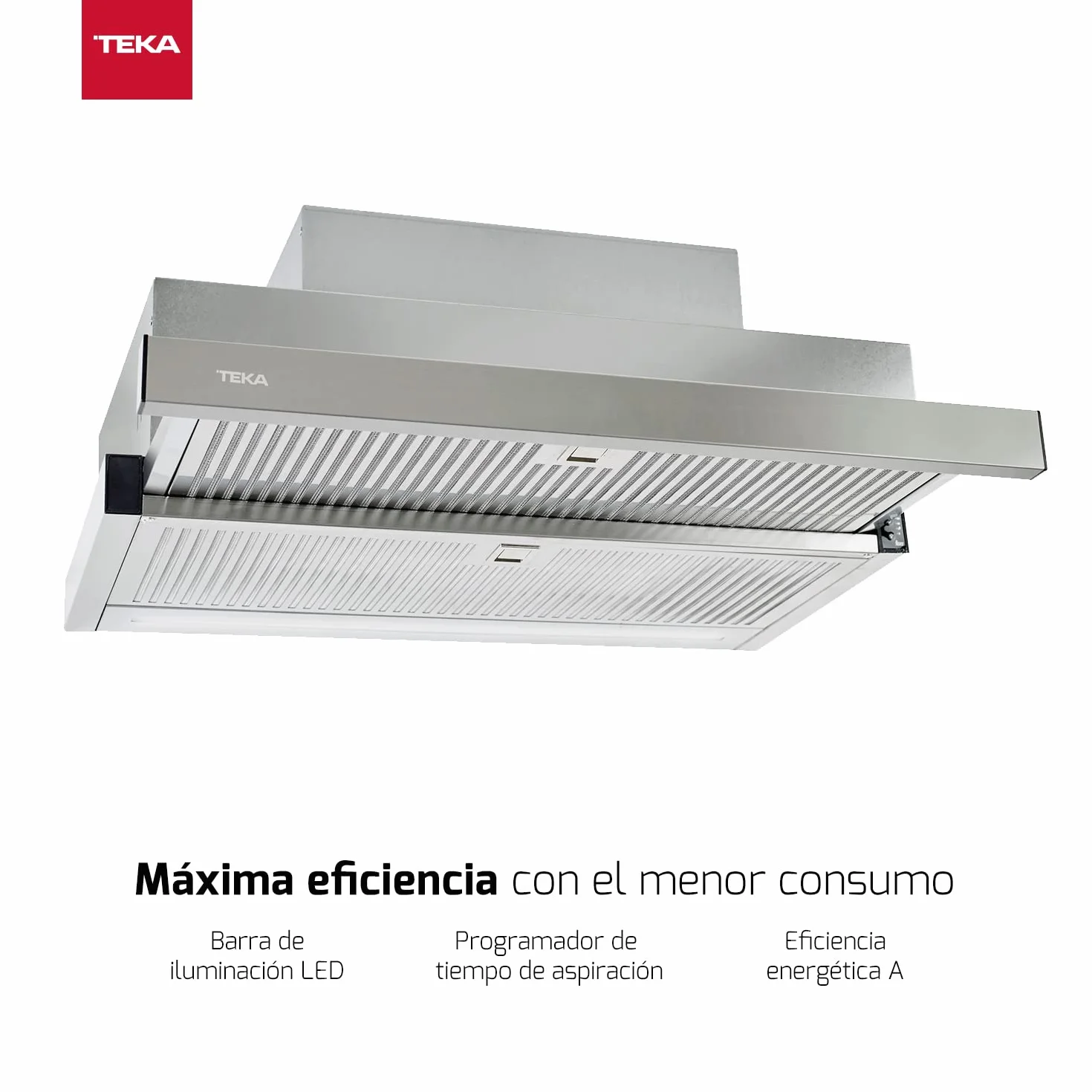TEKA Campana Extractora Extensible 60 cm Motor EcoPower 5+1 Velocidades LED Acero Inoxidable Anti Huella CNL 6815 PLUS