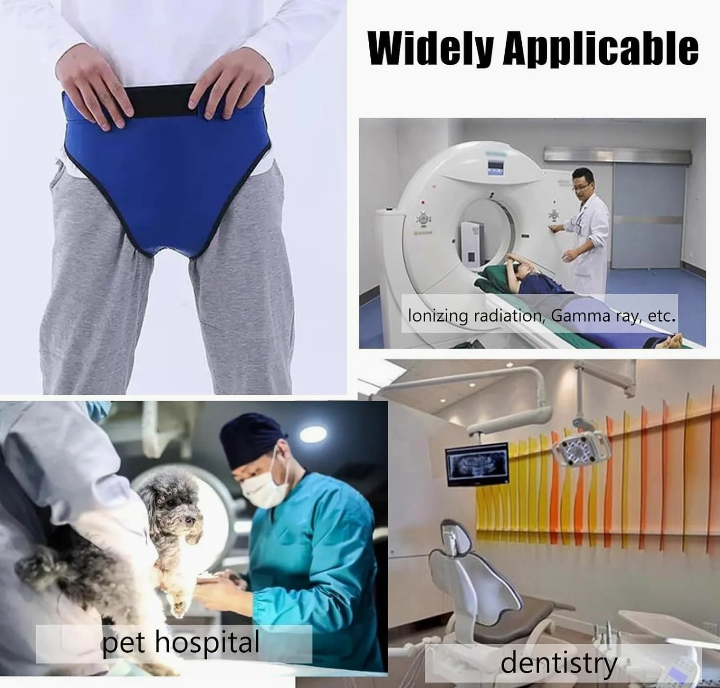 Pantalones Triangulares de Plomo y Traje de protección radiológica con blindaje de Plomo.(0.5 mmpb)