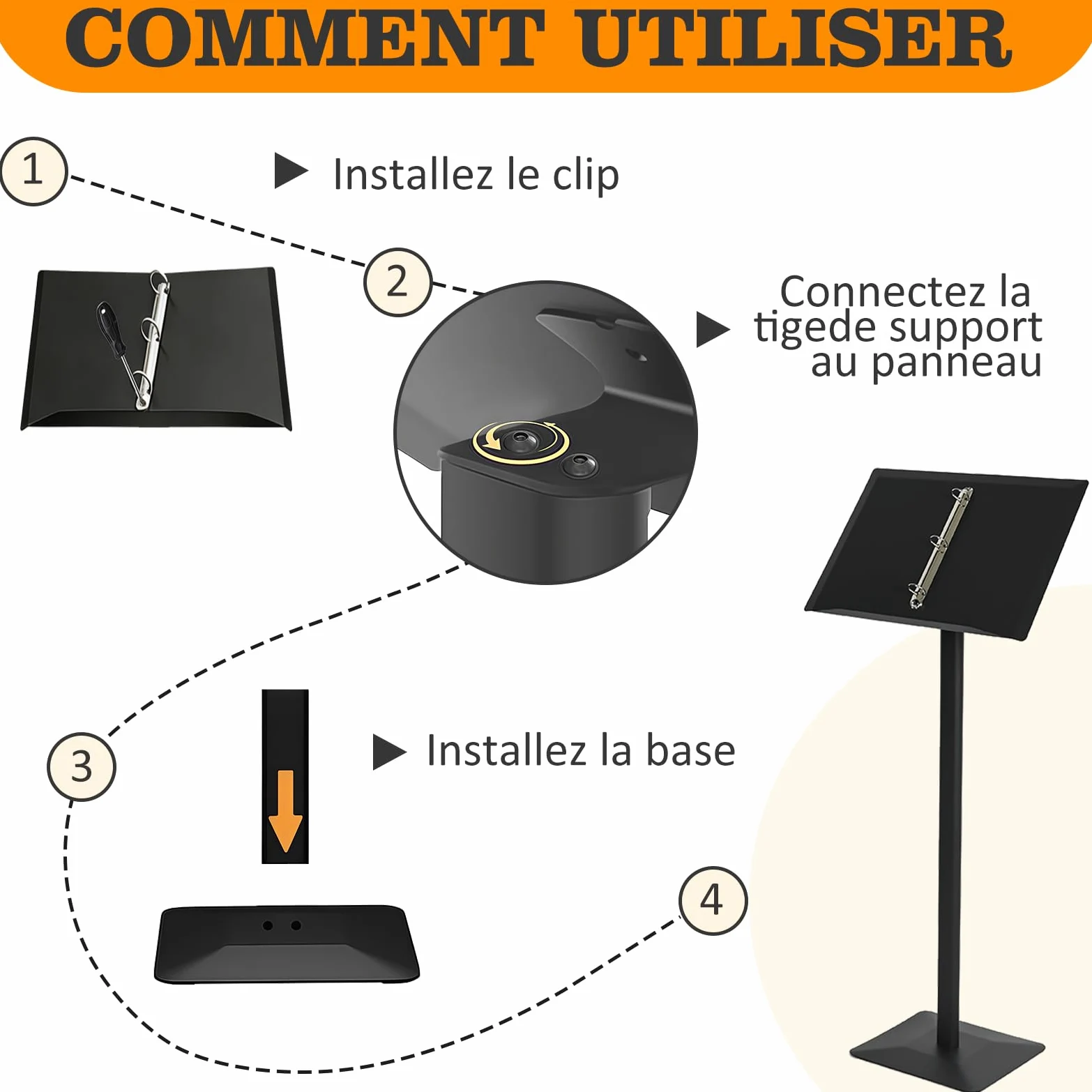 bimiti Placa de información con soporte