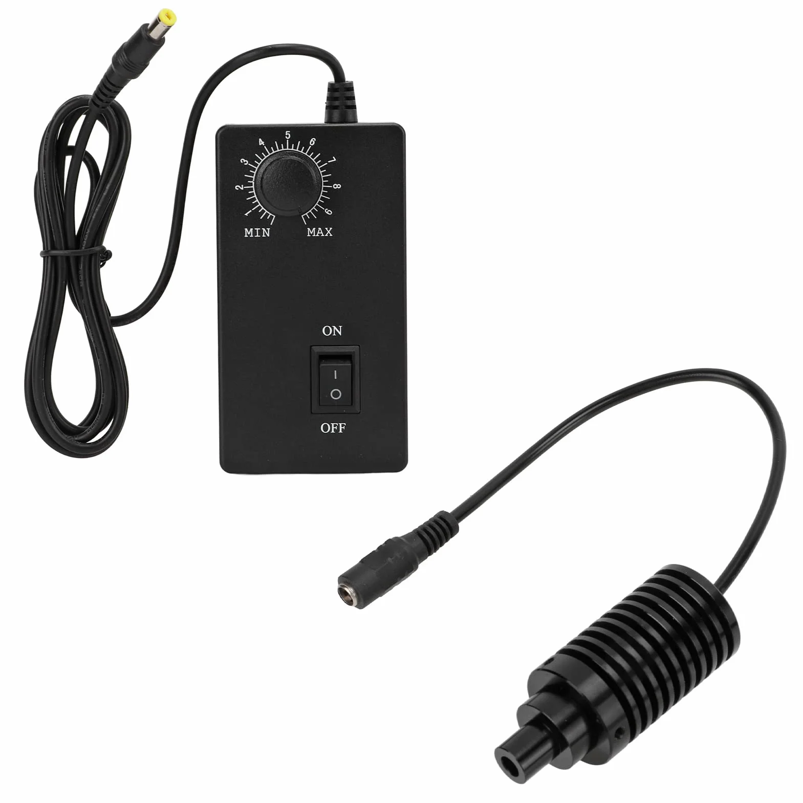 Microscopio Luz Coaxial Tipo Dividido Foco LED Brillo Ajustable Microscopio Iluminador Luz con Buena Disipación de Calor AC100V‑240V(Enchufe europeo de Φ11 mm blanco)