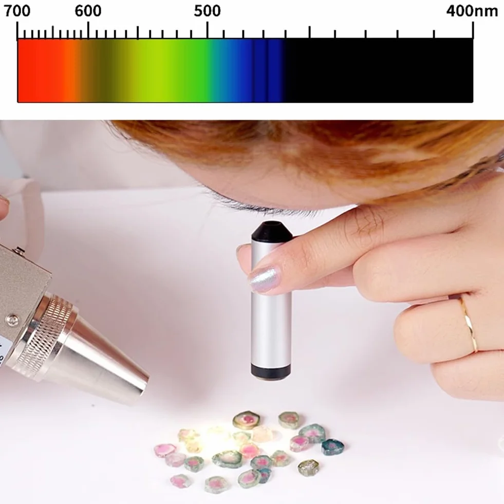 Espectroscopio gemológico de difracción 55 mm para joyero examinador de gemas