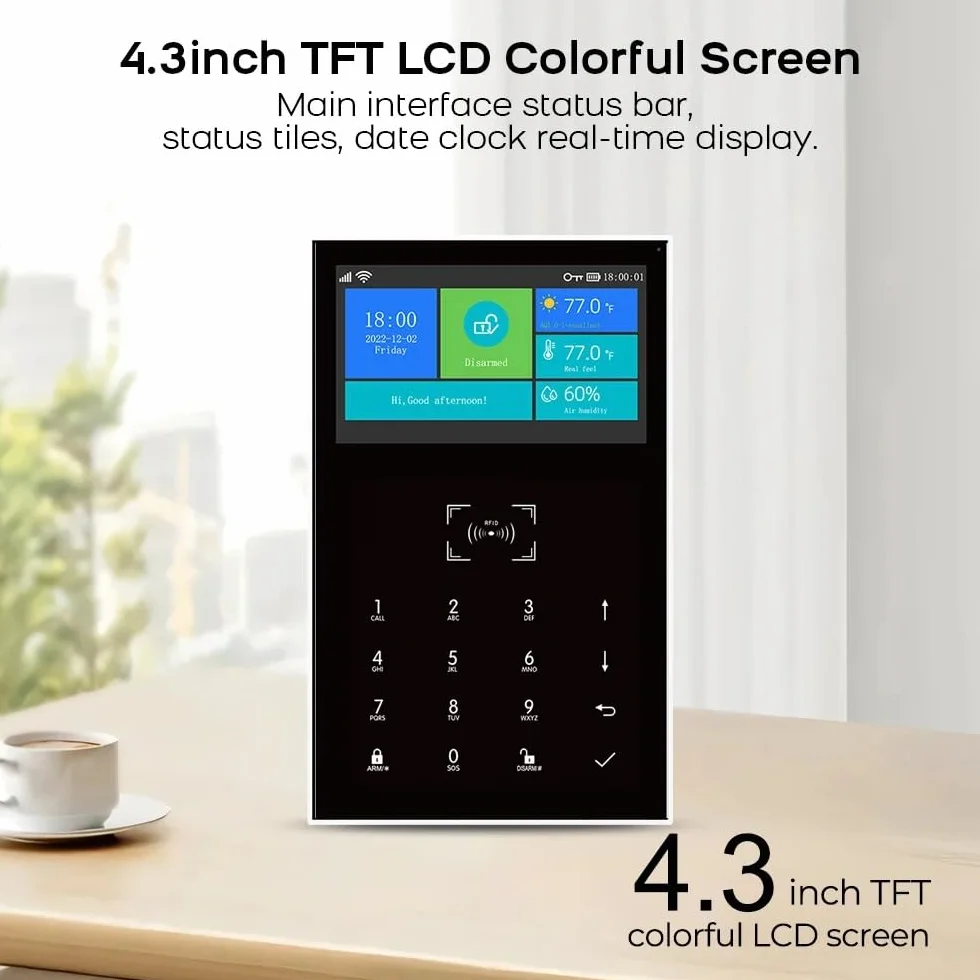 Sistema de alarma de seguridad inalámbrico WiFi GSM 4G Alexa y Google compatible con sirena PIR Sensor de movimiento mandos a distancia Sensor de ventana/puerta TUYA APP Control Sistema de alarma