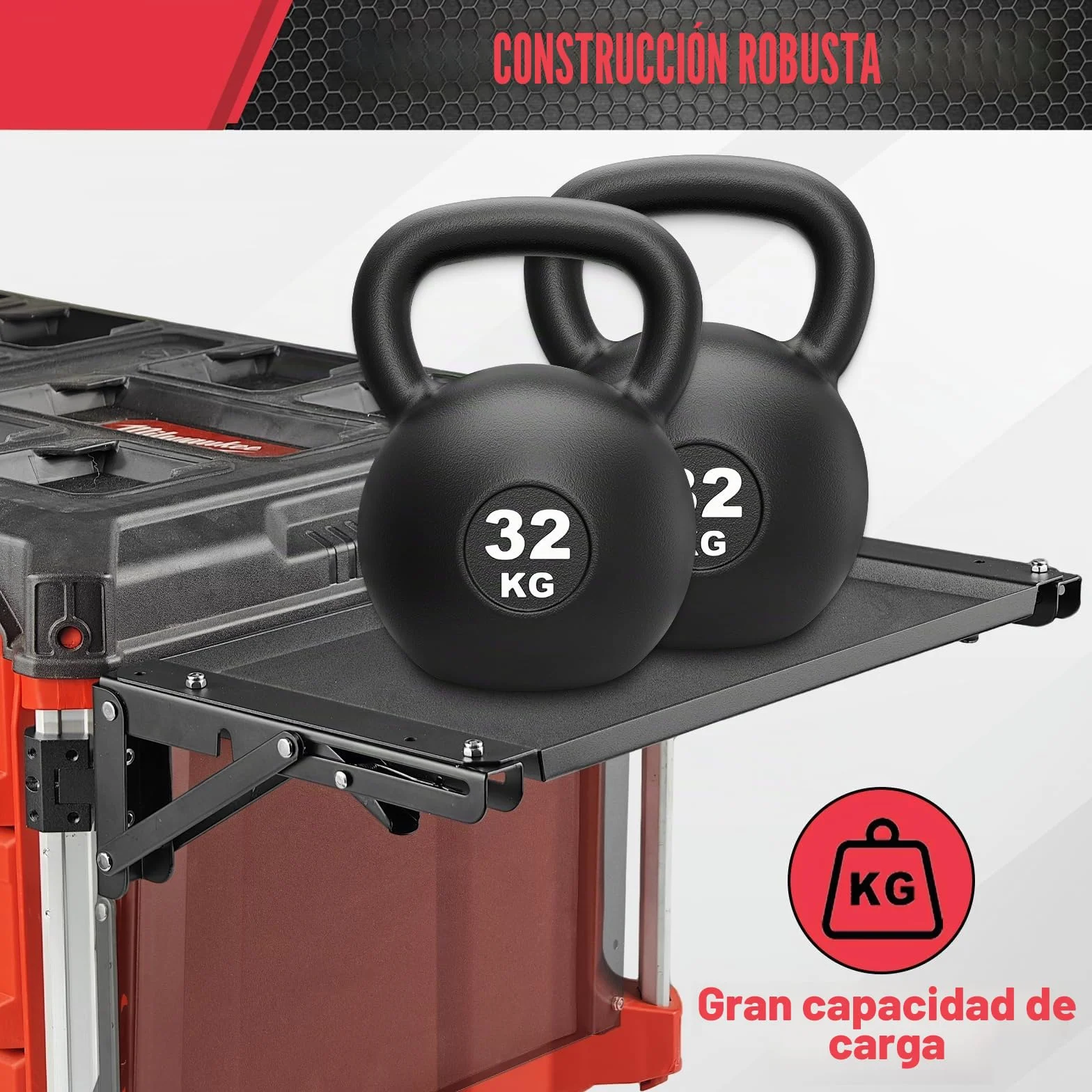 Mesa plegable magnética para caja de herramientas Milwaukee Packout