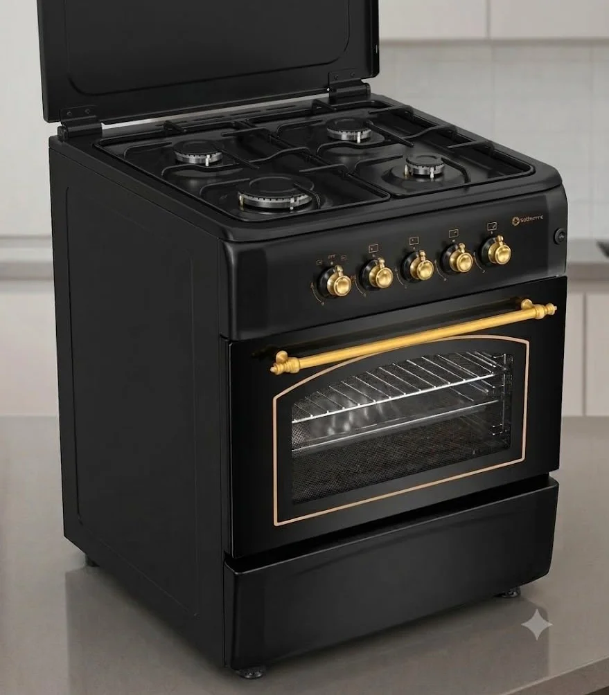 PACK AHORRO COCINA GAS F6S40G2 CAMPANA HS60PR 60 CM NEGRO DORADO ENCENDIDO AUTOMATICO HORNO 60 L