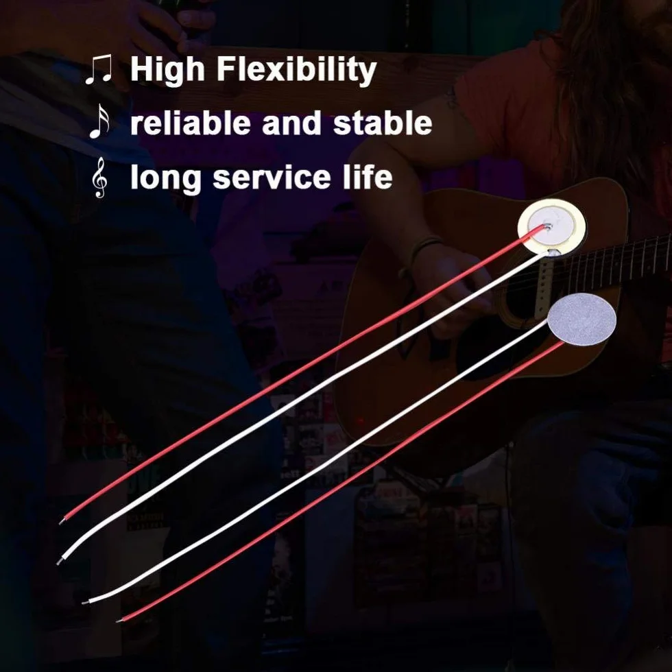 Alomejor Disco Piezoeléctrico CE Alta Sensibilidad con Captador de Cable Transductor Micrófono Disparador Timbre(18pcs)