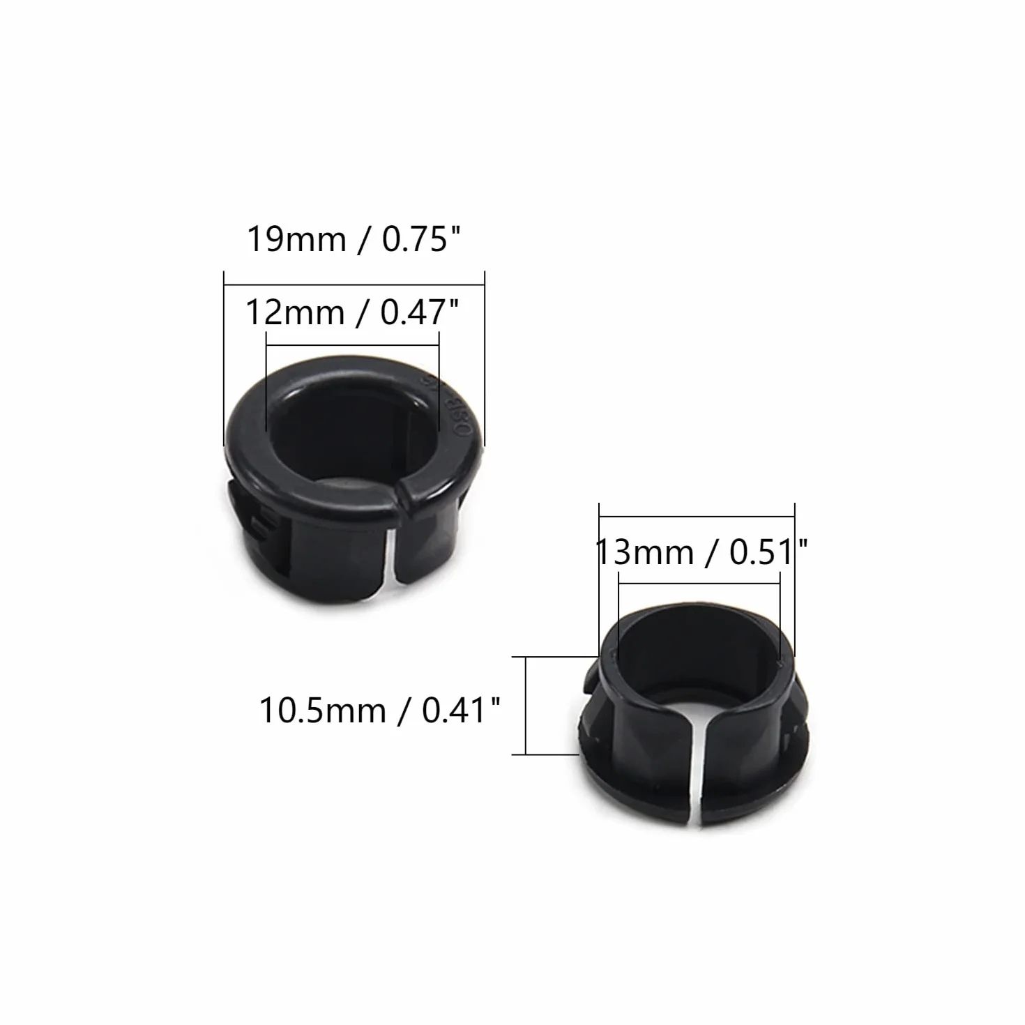 Heyiarbeit OSB-16 16mm Nylon Cable Snap Bushing 25pcs Black