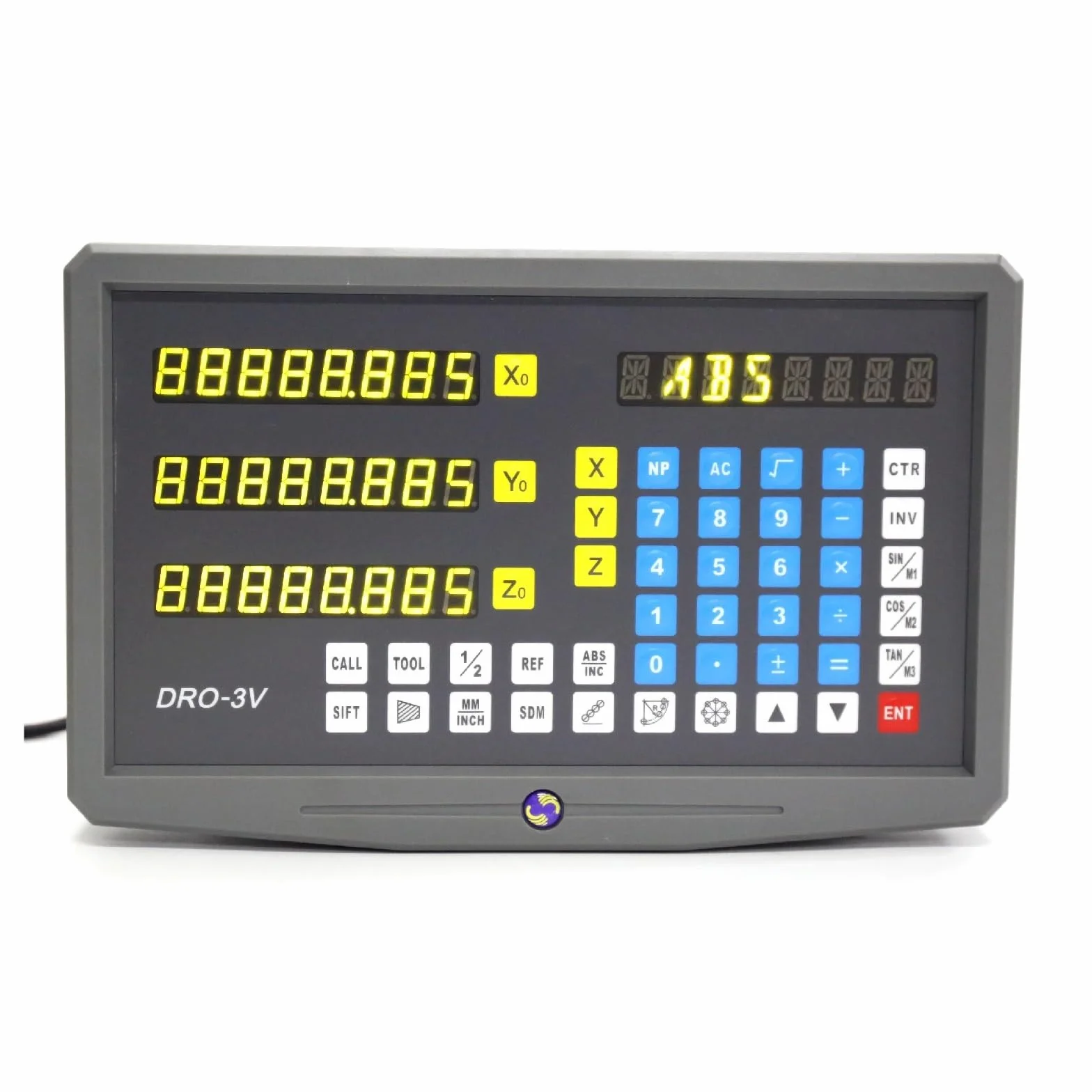 BASSFLY Sensor de Regla de Rejilla Pantalla de Contador de Pantalla DRO de Torno de fresado con Lectura Digital de 3 Ejes, Monitor, indicador de 3 Ejes Fácil de Instalar y operar