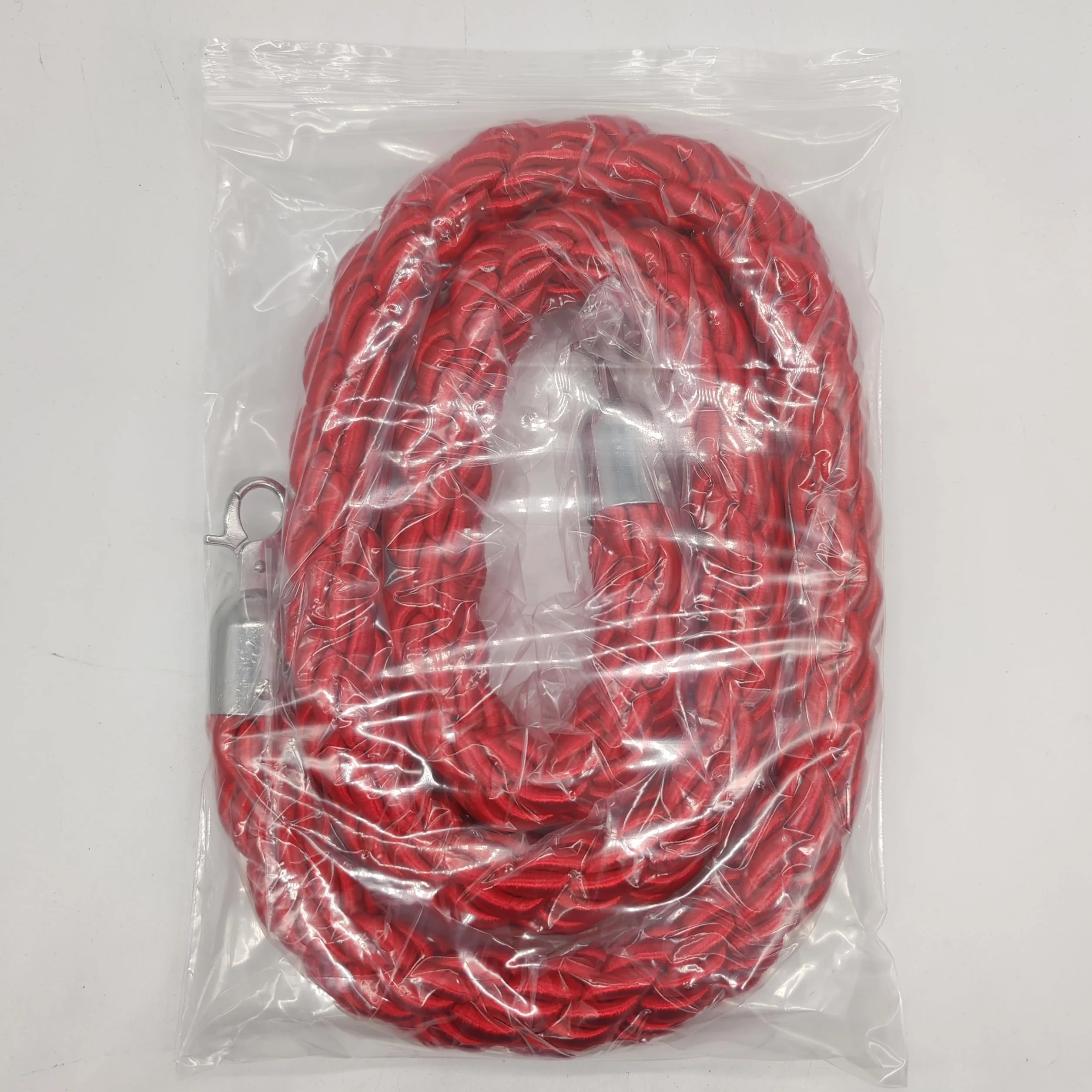Cuerda de Barrera 1,5 m Rojo Cord con Ganchos Cuerda de Ampliación Queue Cuerda Barrera Cordón de Bloqueo Postes Separadores para Persona Guiar Delimitar Personas