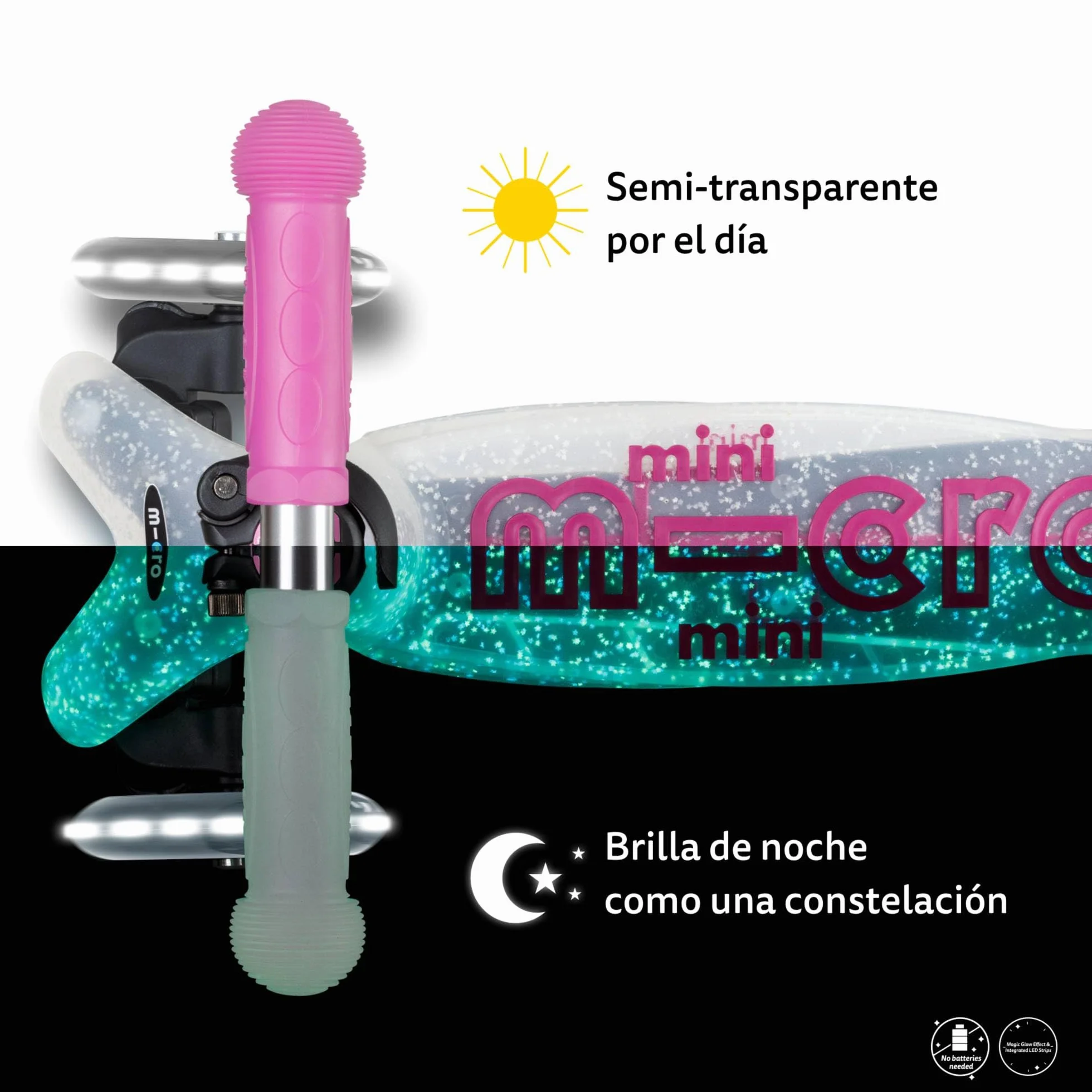 Micro Mini Micro Deluxe LED Patinete 3 Ruedas Plegable con Ruedas Iluminadas LED y Rodamientos ABEC9 Manillar Regulable Altura 2-5 años
