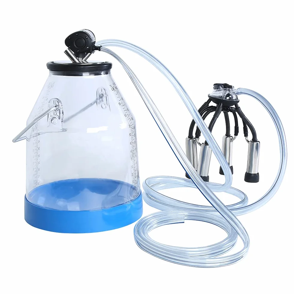Ordeñadora de Vacas Portátil Transparente de 32 Litros, Cubo para Máquina de Ordeño, Barril, Ordeño Eficiente en Granjas Lecheras, Seguro y Conveniente con Visualización Clara, Compatible con