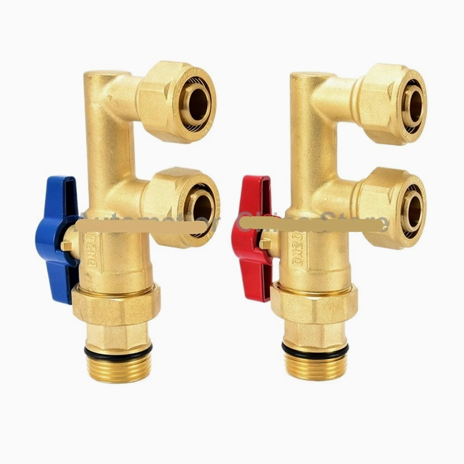 1 Uds válvula de bola de latón de tres vías tipo F colector de doble cabeza 1620 2025 G1 "G3/4" adecuado for agua, petróleo y Gas Natural(1620 G1 Male Red)