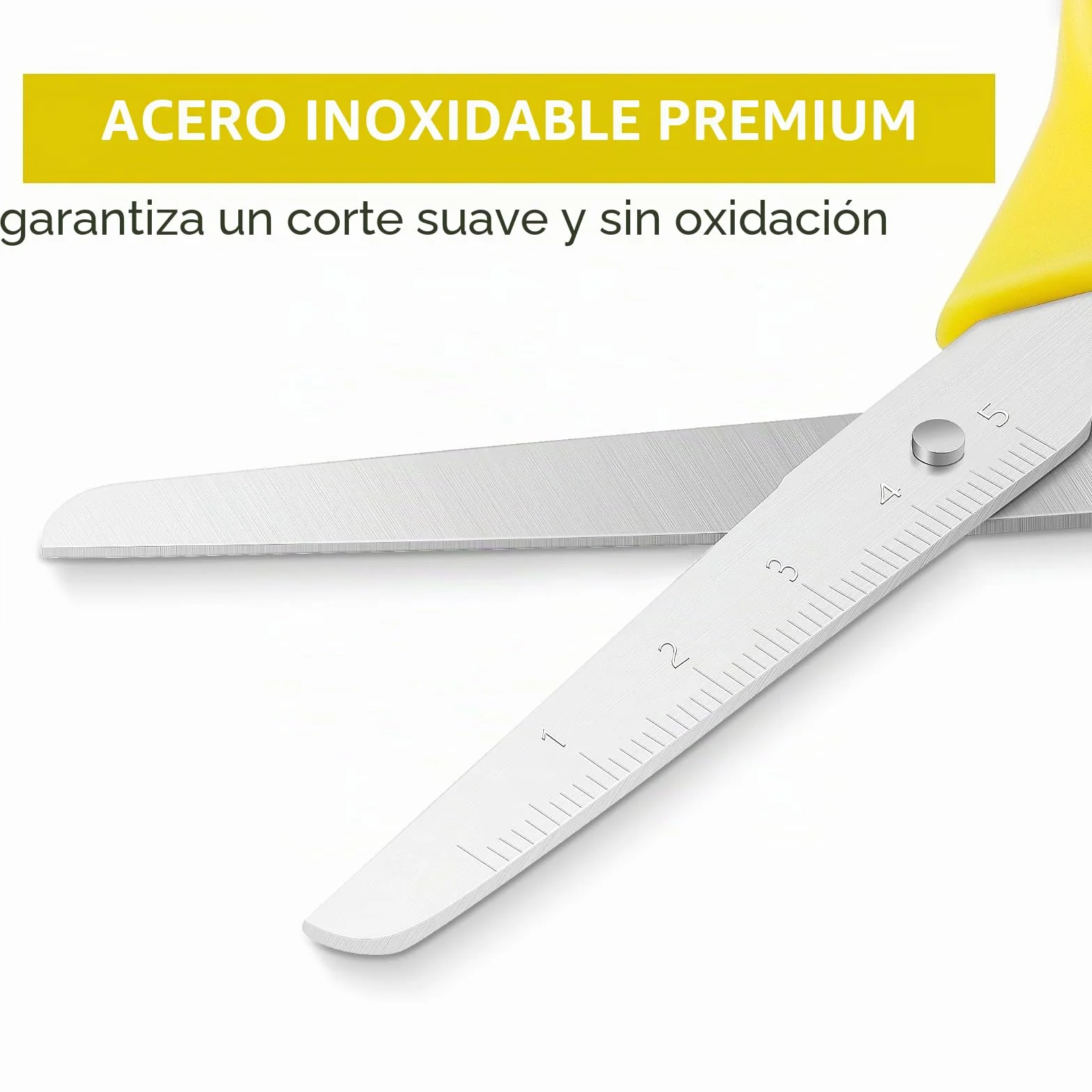 Tijeras para niños de acero inoxidable, punta roma, mango ergonómico, 5 pulgadas, paquete de 30