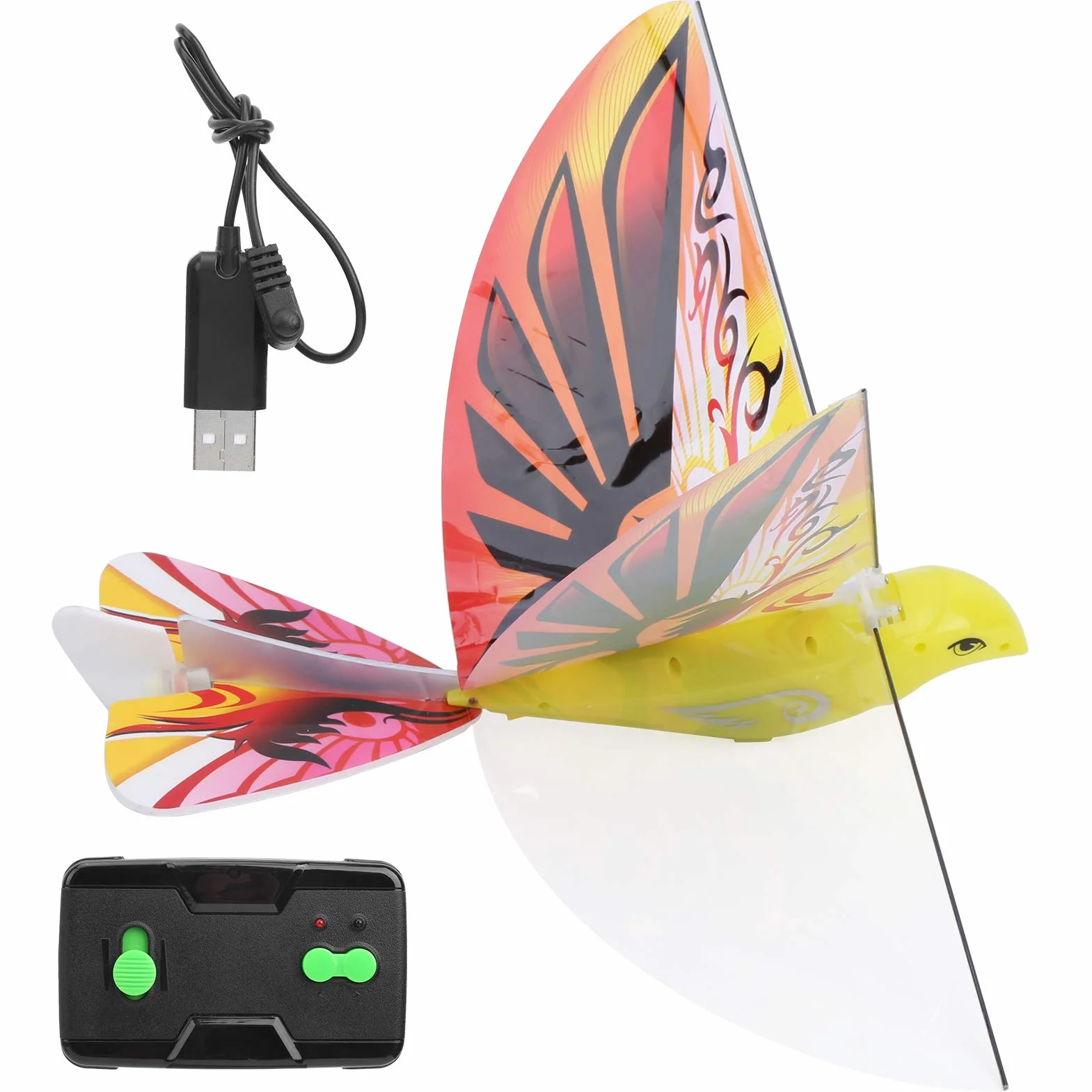 Dilwe Flying Bird RC Juguete de Aves Voladoras 2.4 GHz LED Control Remoto Naranja