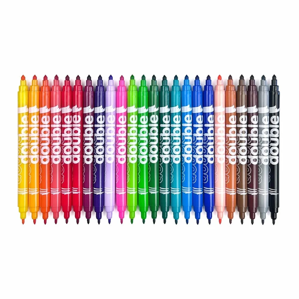 Rotulador alpino double punta gruesa y fina caja 24 colores
