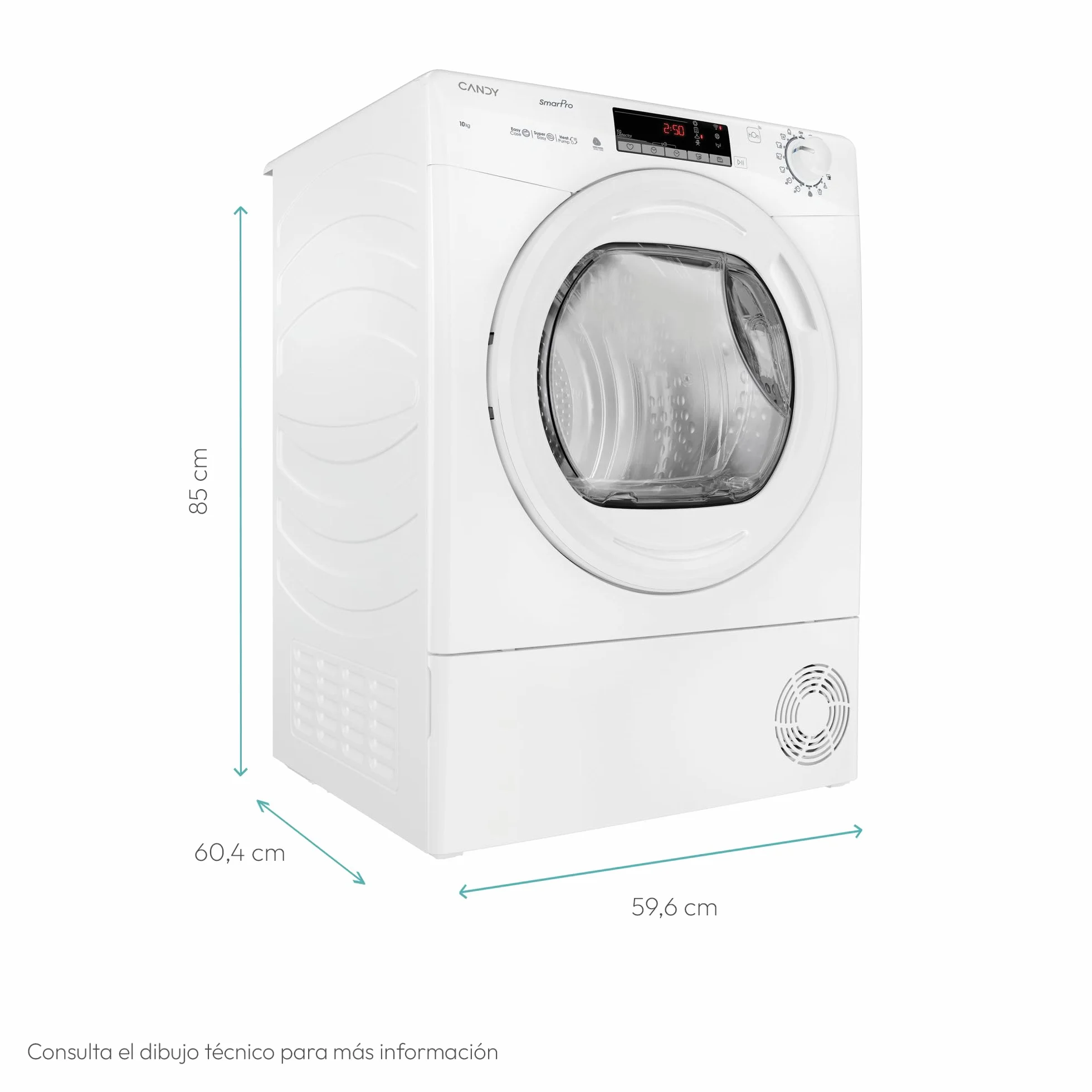 Candy Smart Pro Inverter CRO EH10N2TE-S Secadora 10KG Bomba de Calor WiFi Blanco