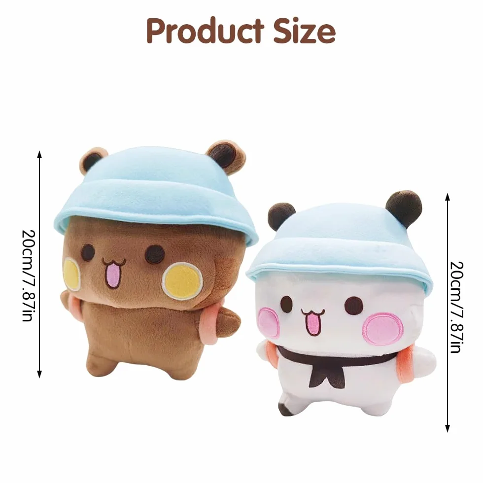 Peluche Budu Dudu 2 Piezas 20 cm Panda Almohada Suave Regalos Cumpleaños