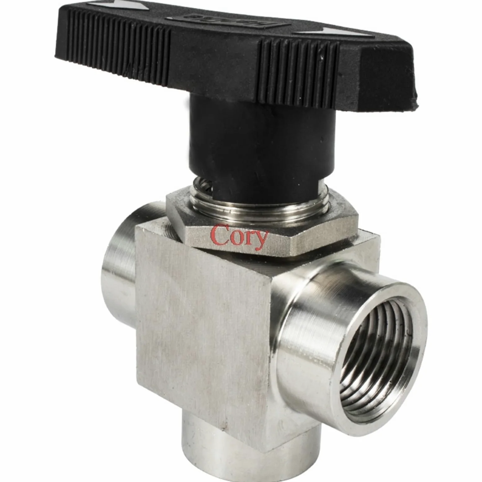 Válvula de Bola de Tres vías, Rosca Hembra G1/8", G1/4", G3/8", G1/2", G3/4", BSP, Acero Inoxidable 304, Alta presión y Temperatura.(0.25 Inch)