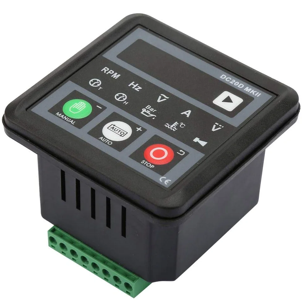 Controlador de generador,Módulo de arranque automático de generador electrónico DC20D MKII,panel de control para motor o generador,arranque/parada automáticos,indicación de protección y alarm