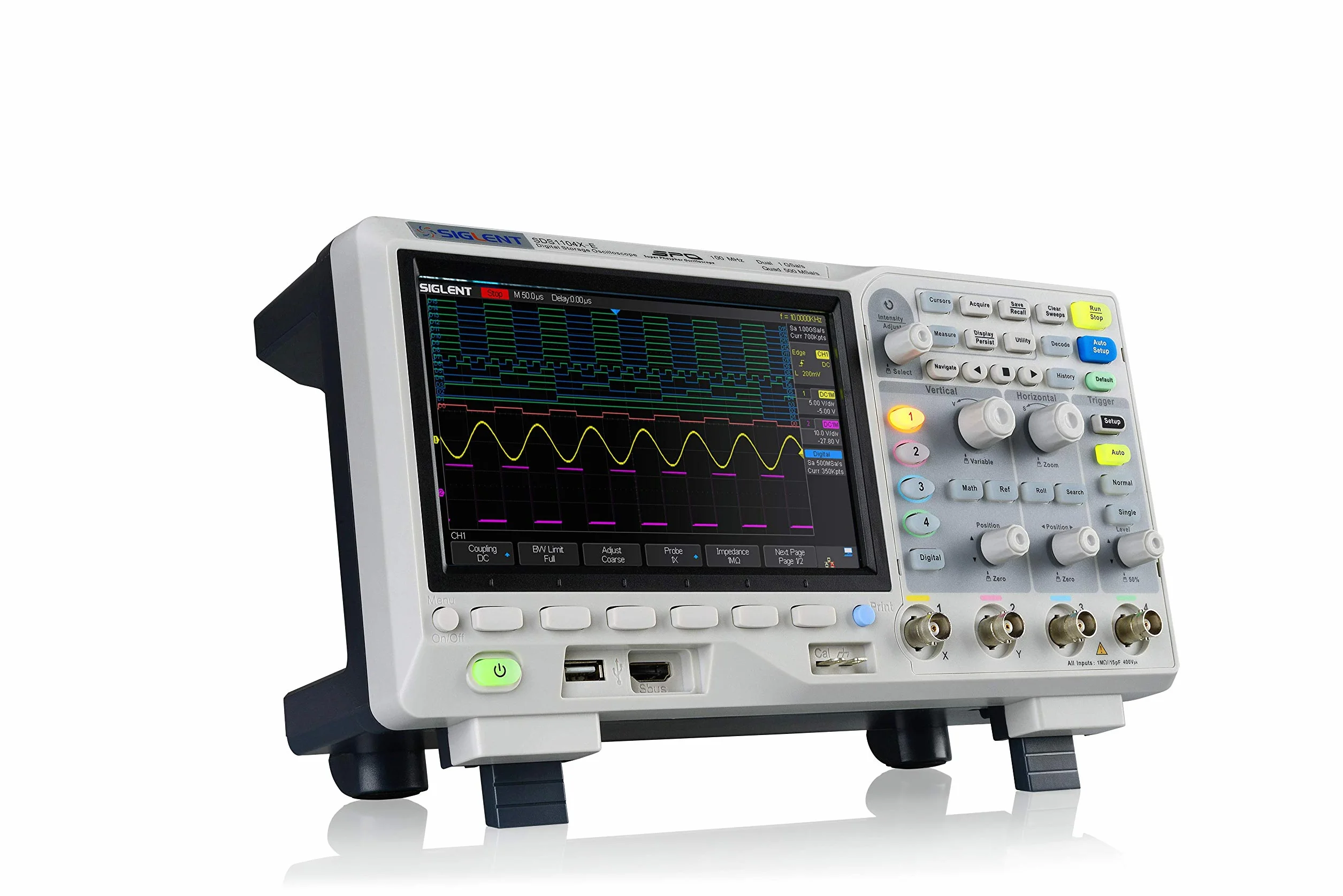 Osciloscopio de 4 canales y 100 MHz