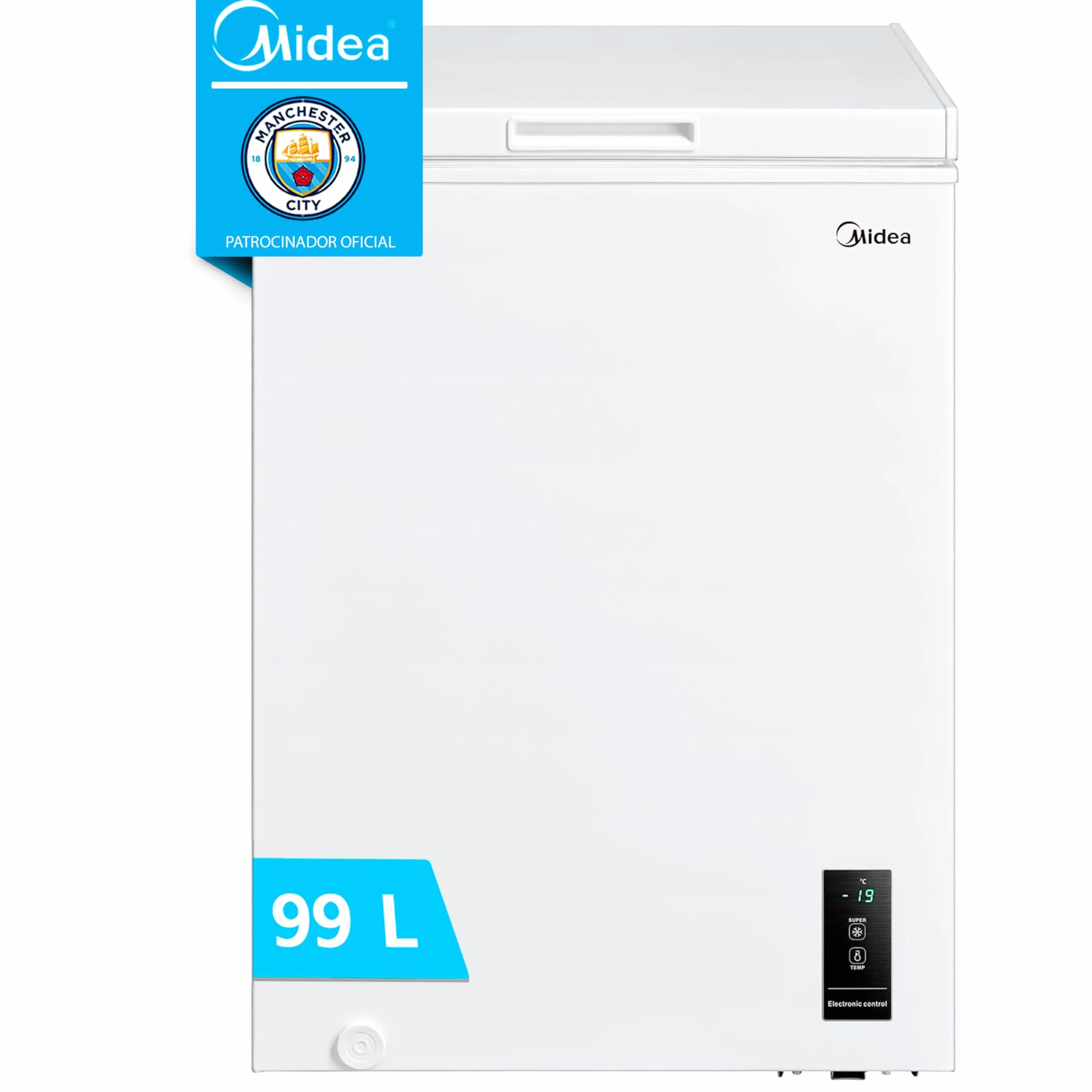 MIDEA Arcon Congelador Horizontal 99L Motor Inverter Control Electronico Temperatura D-Type Tube Silencioso 39dBA Blanco