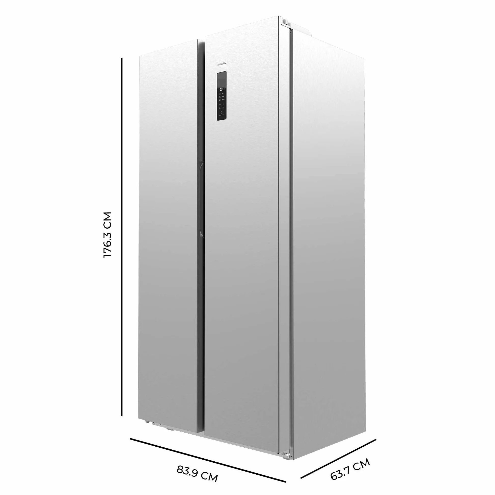 Cecotec Bolero CoolMarket SBS 430 Inox Frigorífico Americano Side by Side 430 L No Frost Motor Inverter Plus