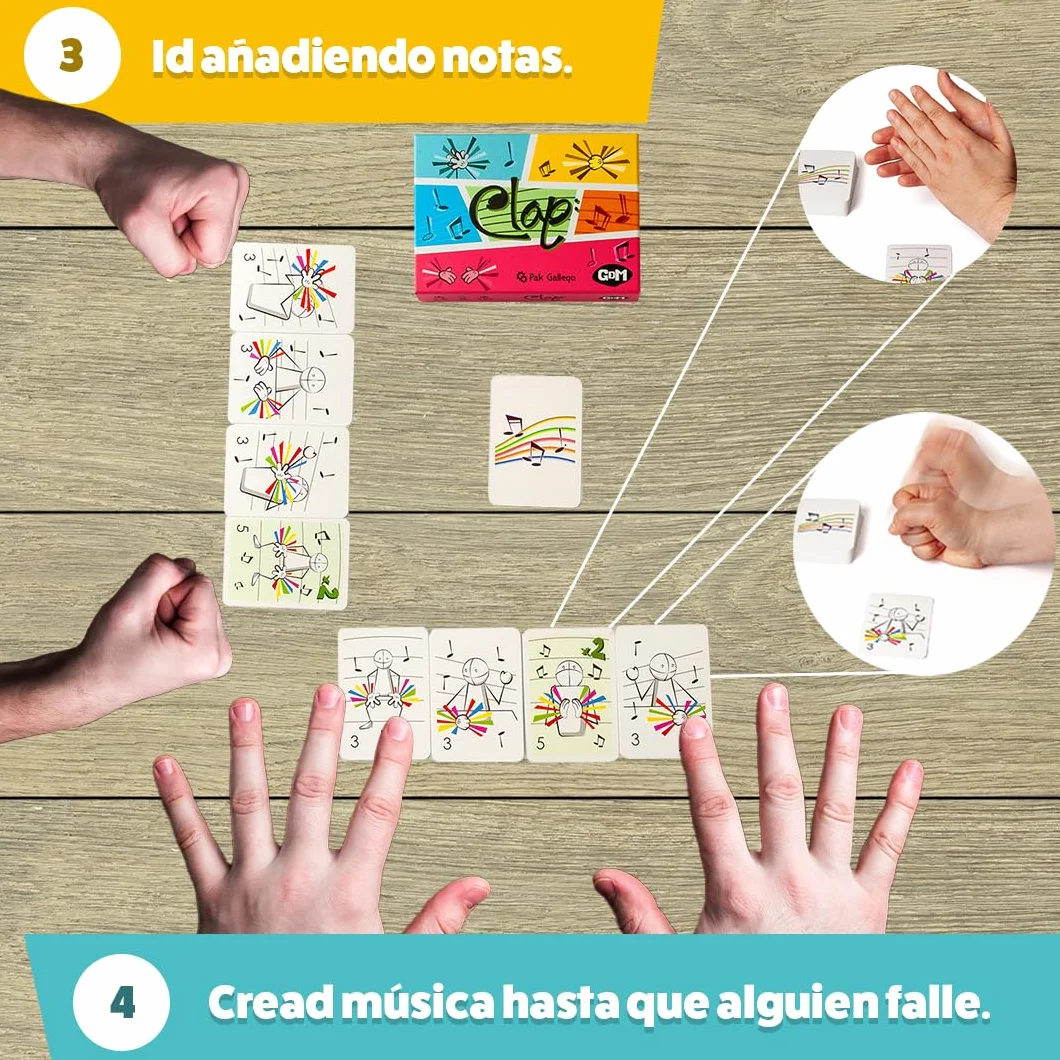 Clap Juego de Cartas Musical Rhythm Game 2-6 Jugadores 10+ Años