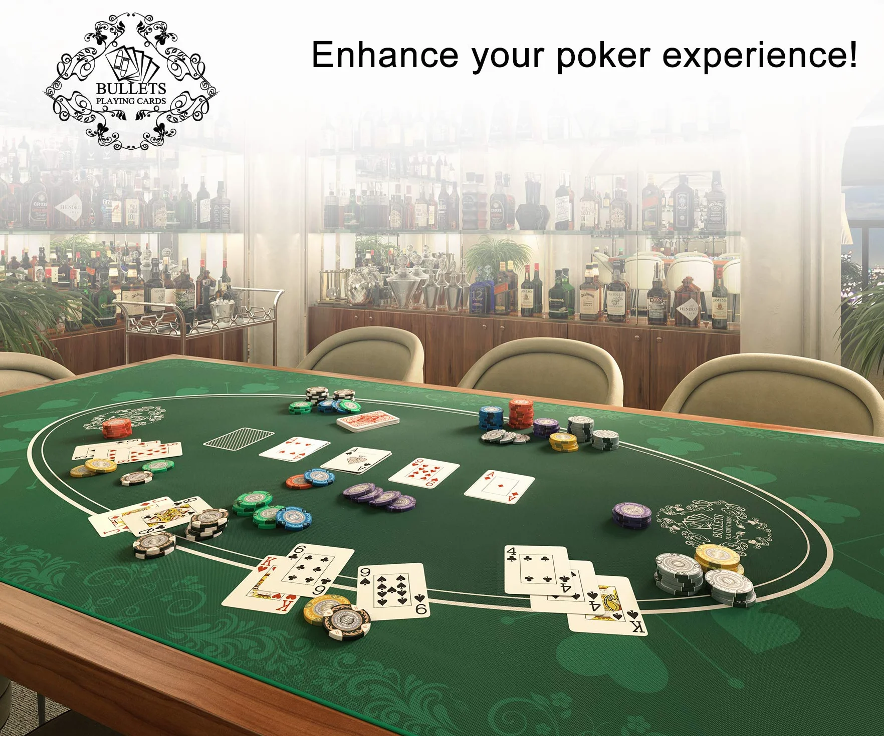 Bullets Playing Cards Golden Poker Dealer Botón de Metal