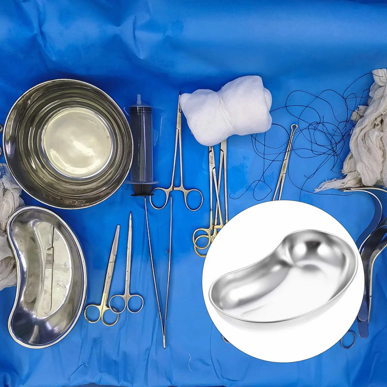 Scicalife Bandeja de Acero Inoxidable para Riñonera Lavabo Emesis Instrumentos Dental Quirúrgicas