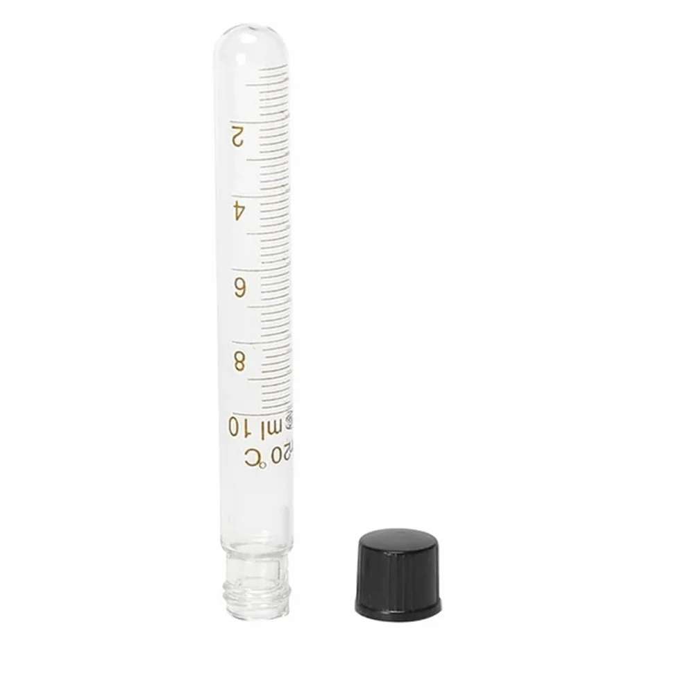 Equipos y suministros de laboratorio Tubo de centrífuga vidrio con tapa rosca, graduado, y fondo redondo, 6 unidades (20-25-30-50 ml)