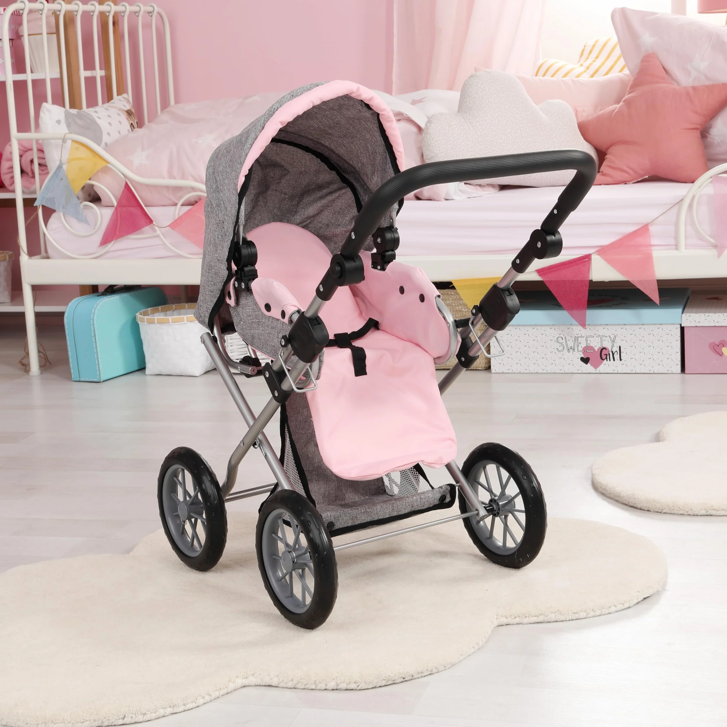 Bayer Design City Star Cochecito de muñecas Plegable Ajustable