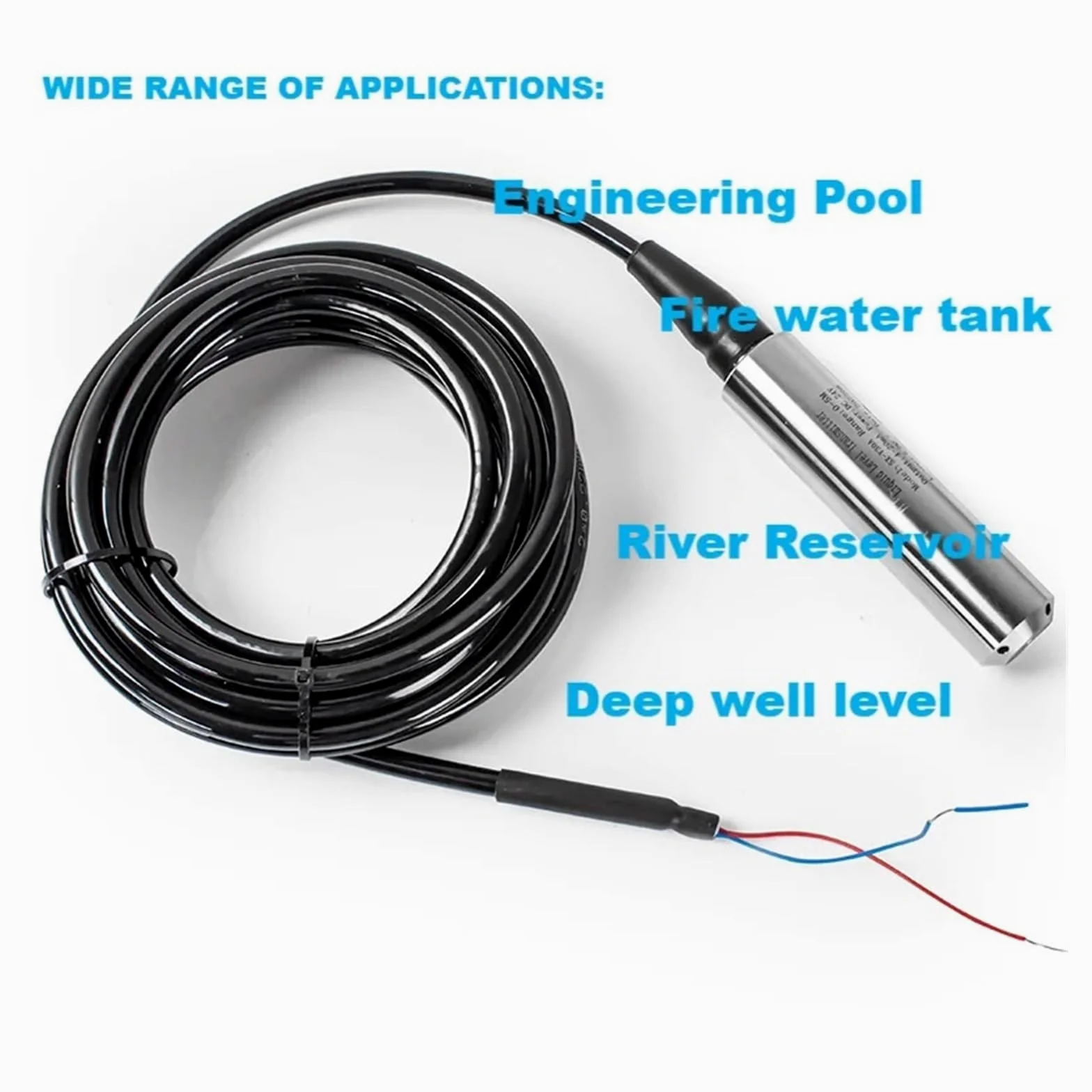 Transmisor de nivel de líquido hidrostático, 1 ud.(4-20mA output,3 meters Range 5m Cable)