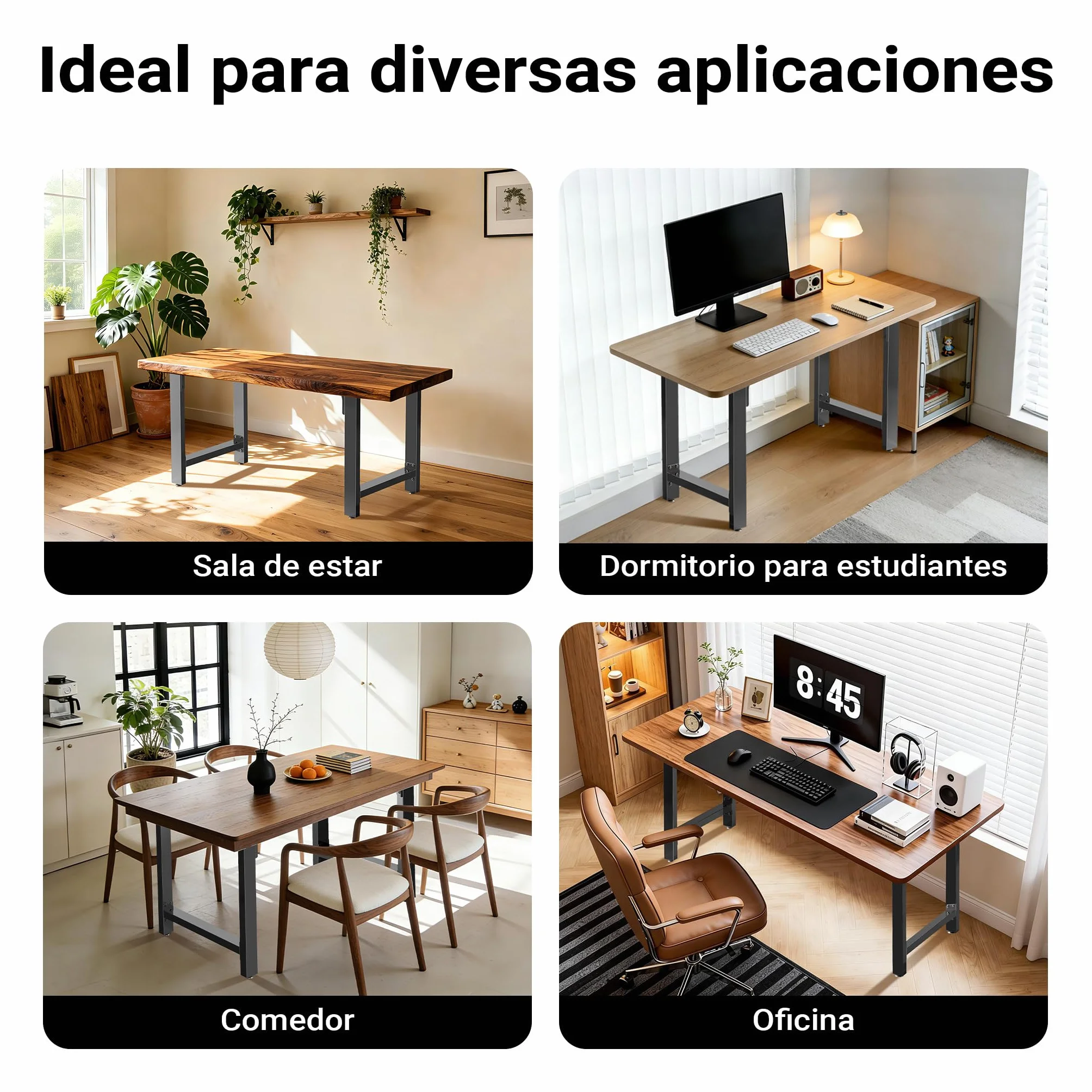 WilTec Bastidores para Mesa 60x72 cm Acero Lacado Claro Caballetes para Tablero Patas mesita Bricolaje