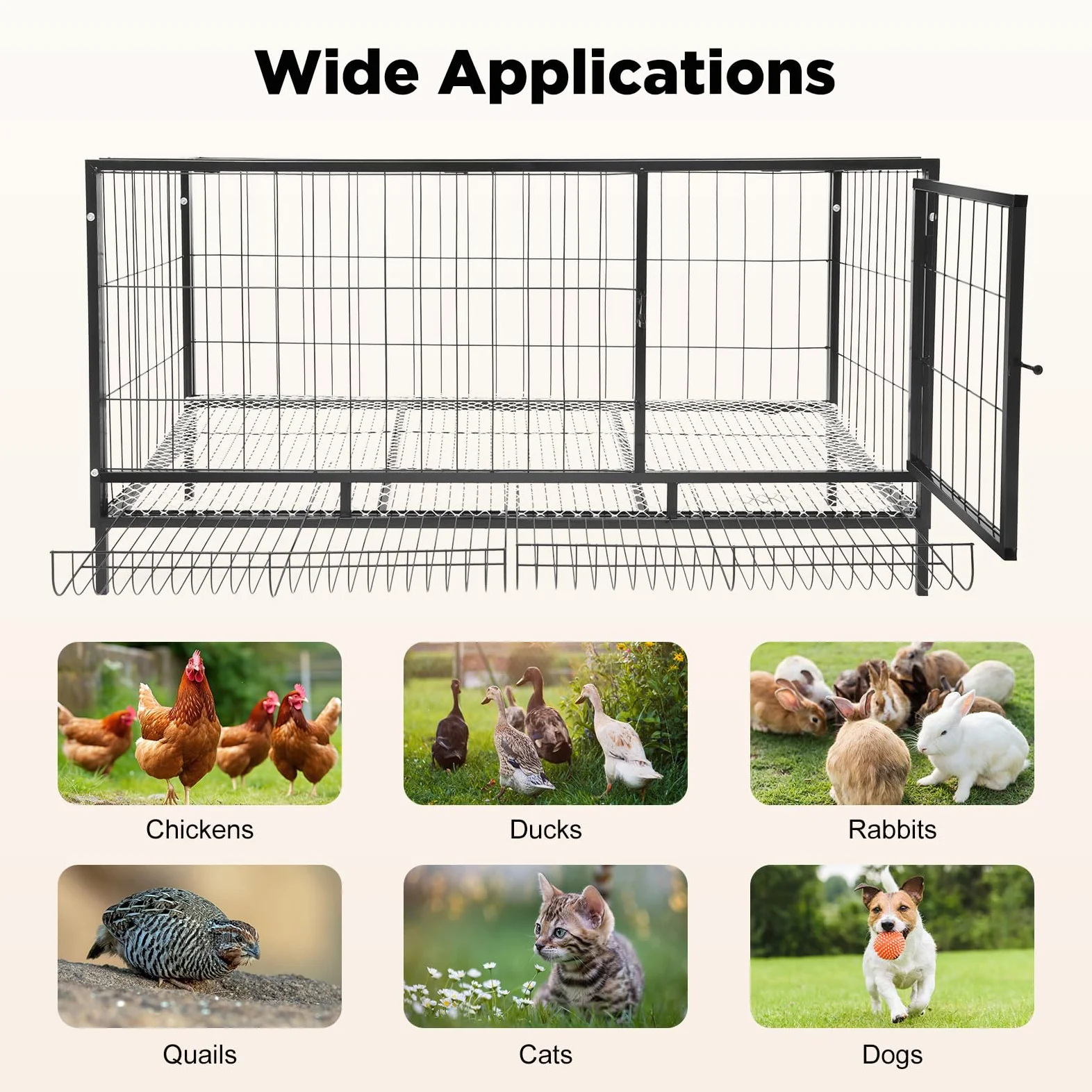 Gallinero con recolección automática de huevos, 120 x 58 x 62 cm, hierro, moderno, interior y exterior, para 9-10 gallinas