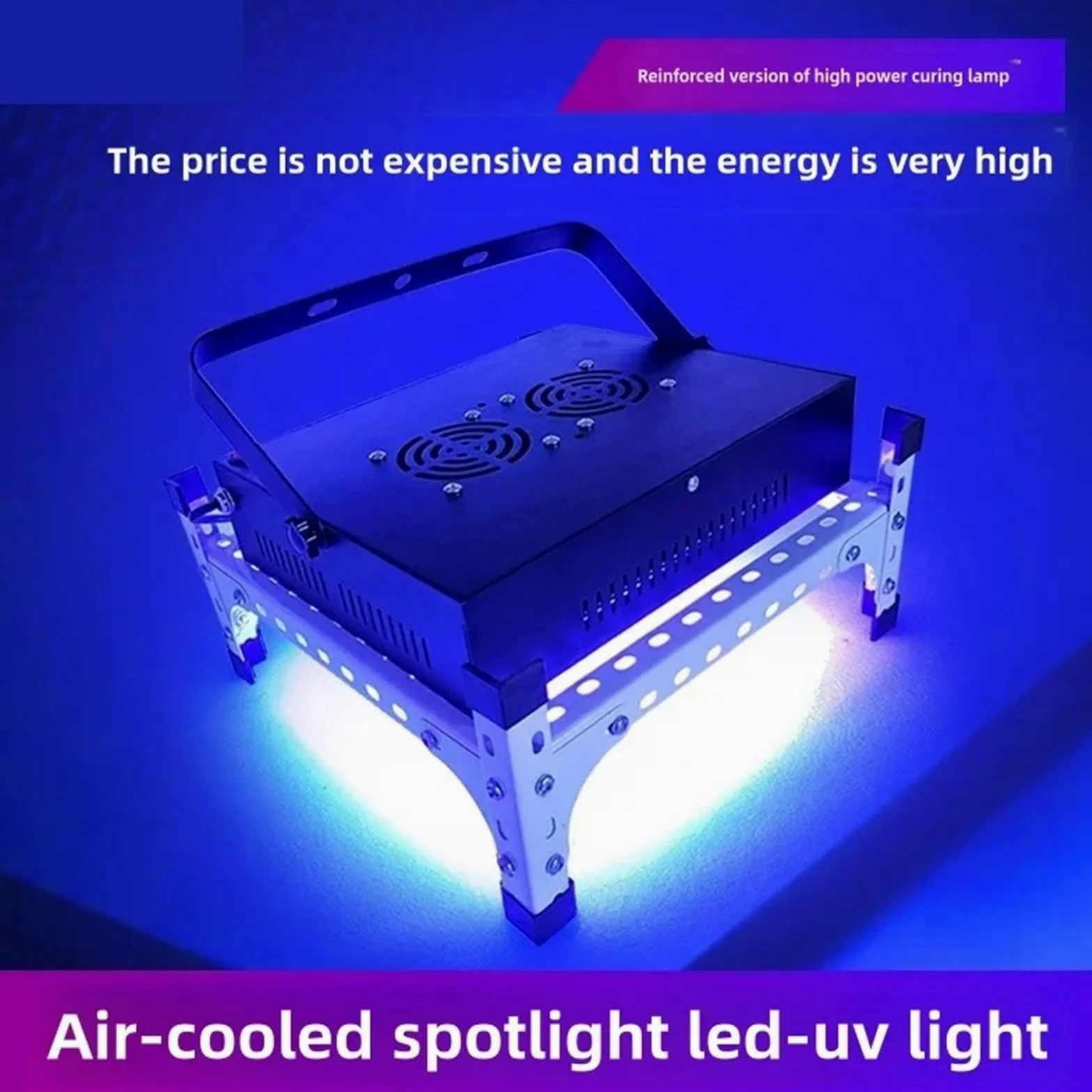 Lámpara de curado UV LED Lámpara de curado UV refrigerada por Aire 365 NM, 395 y 405, LED portátil for Resina, Adhesivo, Tinta, Aceite Verde(365nm,18 Beads 400W)