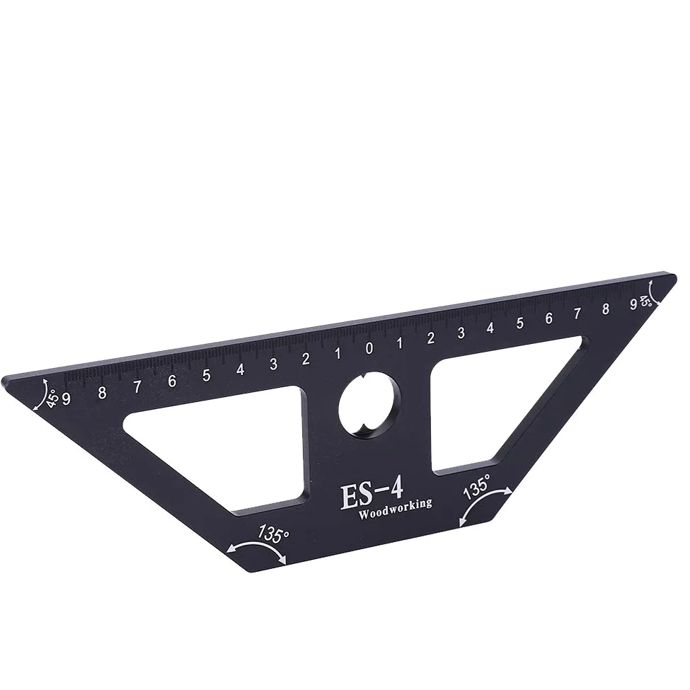 regla, Regla for carpintería ES 4, herramienta de medición carpintero escribano aleación aluminio 45 grados