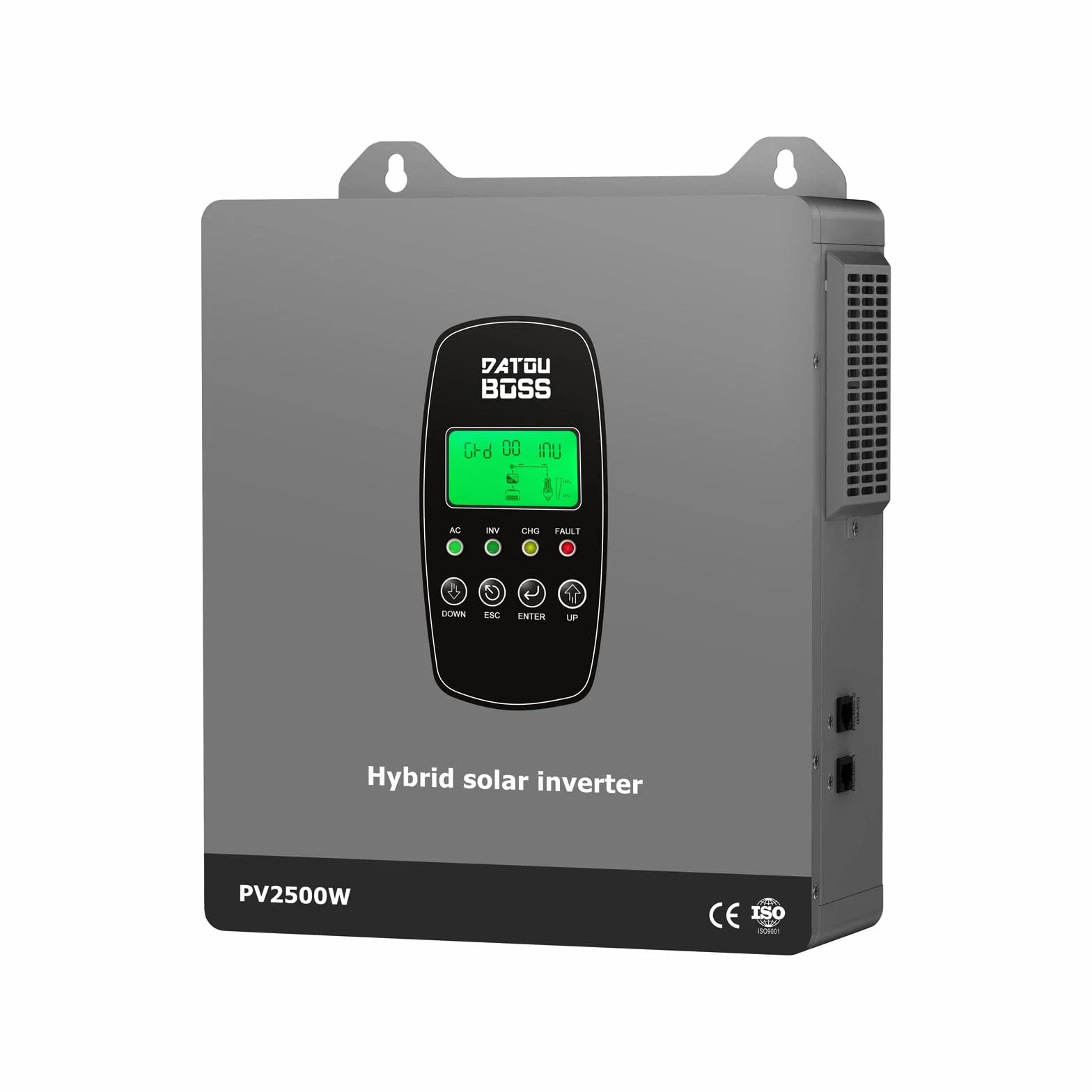 DATOUBOSS Inversor Solar Híbrido 1800W 12V Onda Sinusoidal Pura 12V a 230V con Regulador MPPT Sistema BMS Compatible con Baterías de Plomo Ácido y Litio Sistema Solar Off Grid