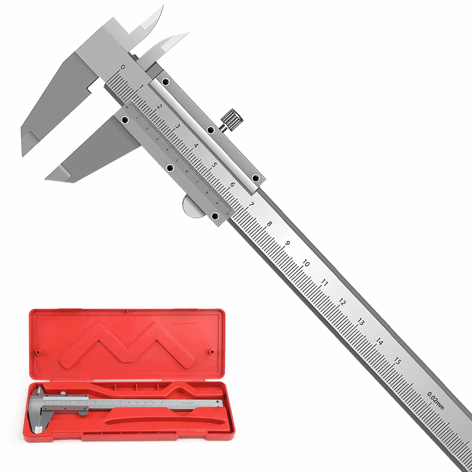 Pie de Rey 0-150mm Calibrador Precisión 0.02mm Herramienta Medición