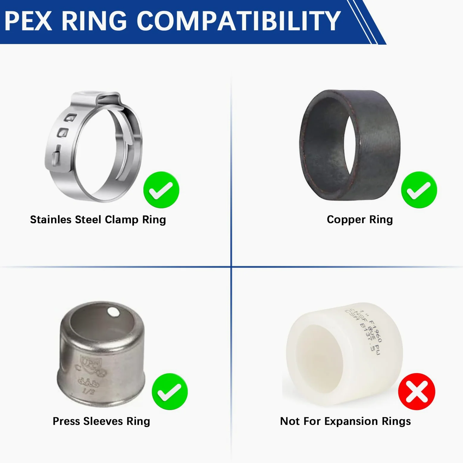 Válvulas de bola PEX de 1/2 pulgada, 12 válvulas de bola de cierre de puerto completo de latón PEX, válvulas Pex de un cuarto de vuelta para agua caliente y fría