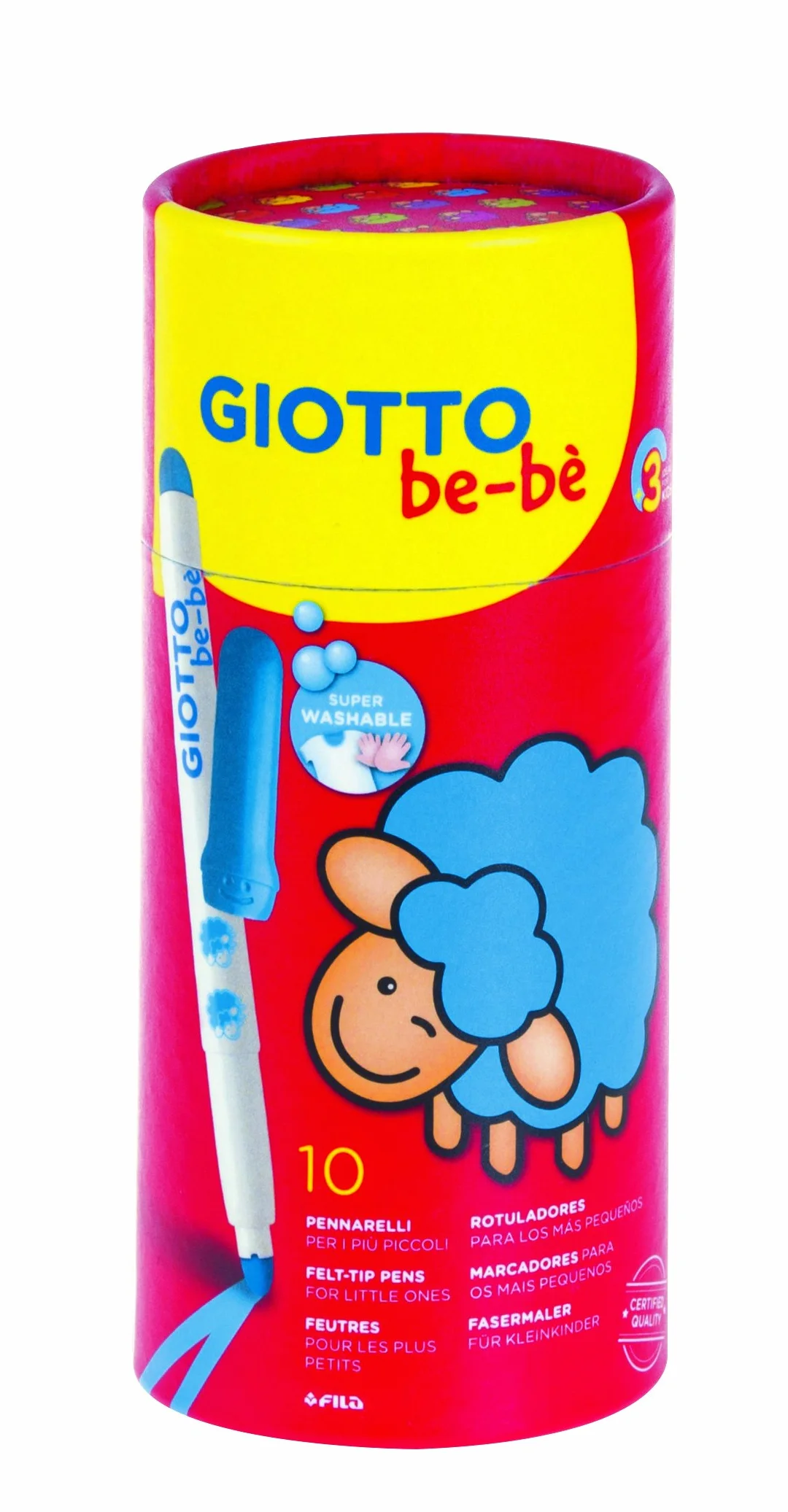 GIOTTO be-bè Súper Rotuladores Punta Fibra Lavables Punta Gigante 5mm 10 unidades
