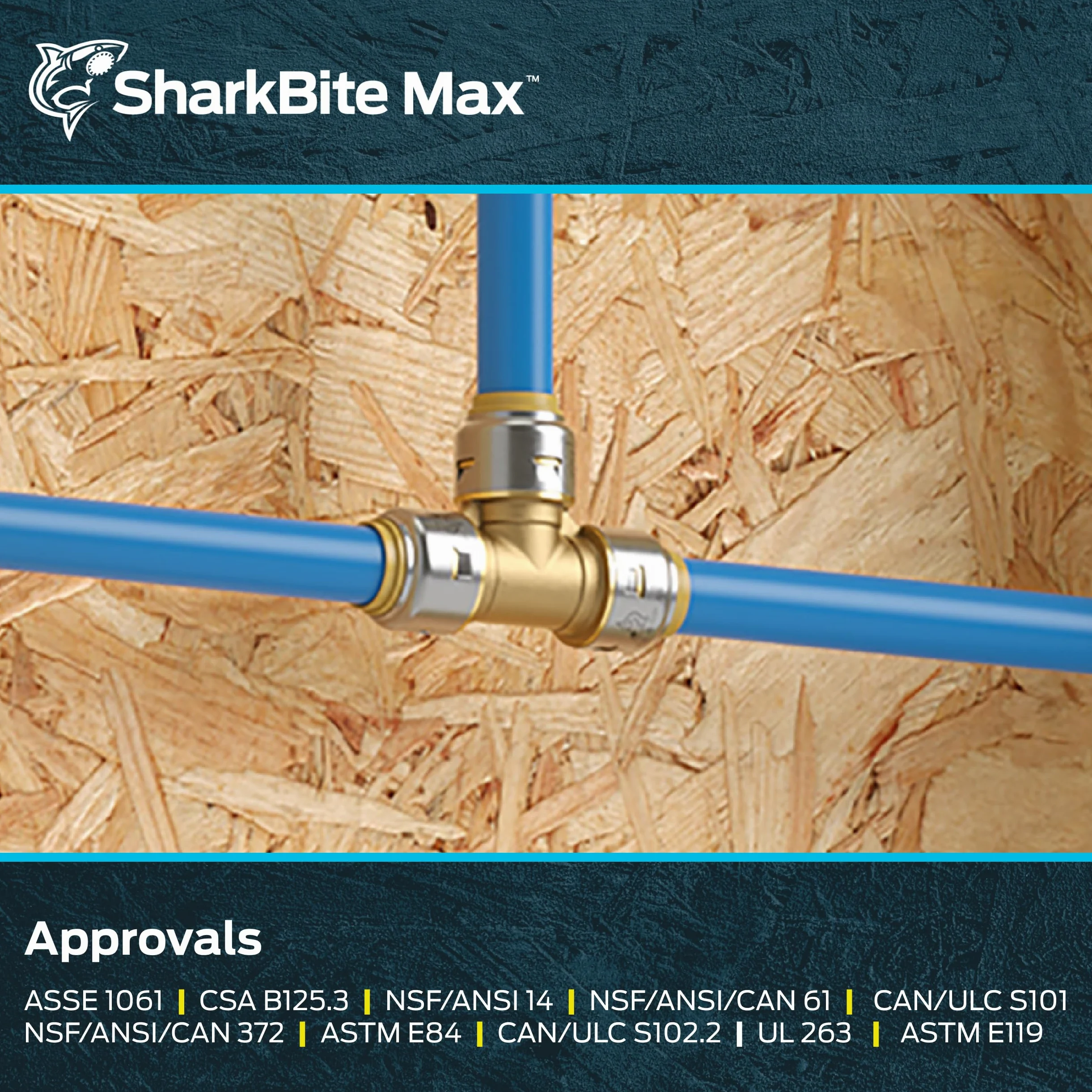 SharkBite Max 1 pulgada Tee, empuje para conectar latón accesorio de fontanería, tubo PEX, cobre, CPVC, PE-RT, HDPE, UR374A