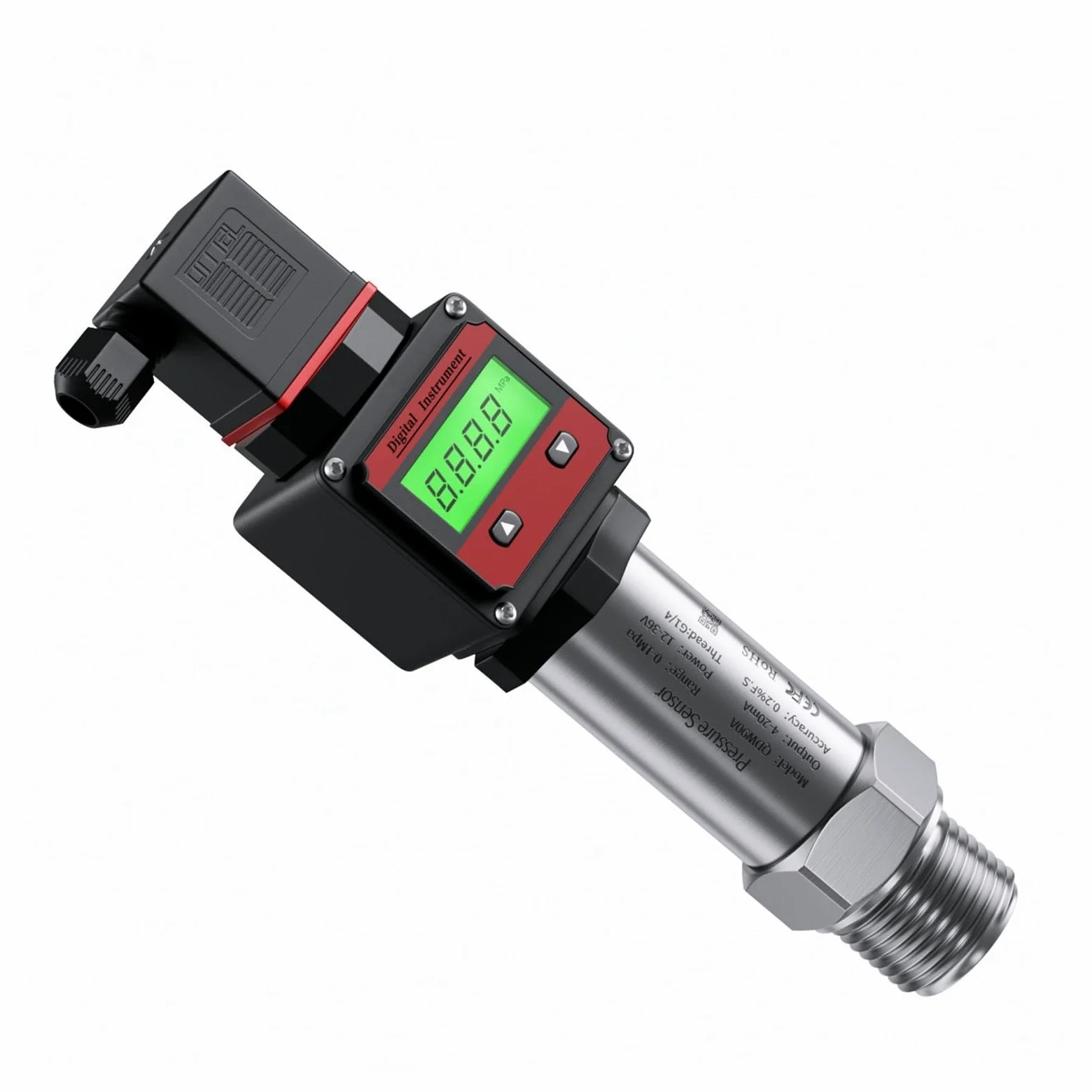 Transmisor de presión Digital 4-20 mA 0-10 V M20*1.5 Sensor transductor de presión 0-60 MPa Transmisor transductor de presión RS485(4-20ma Output,0-60Mpa)